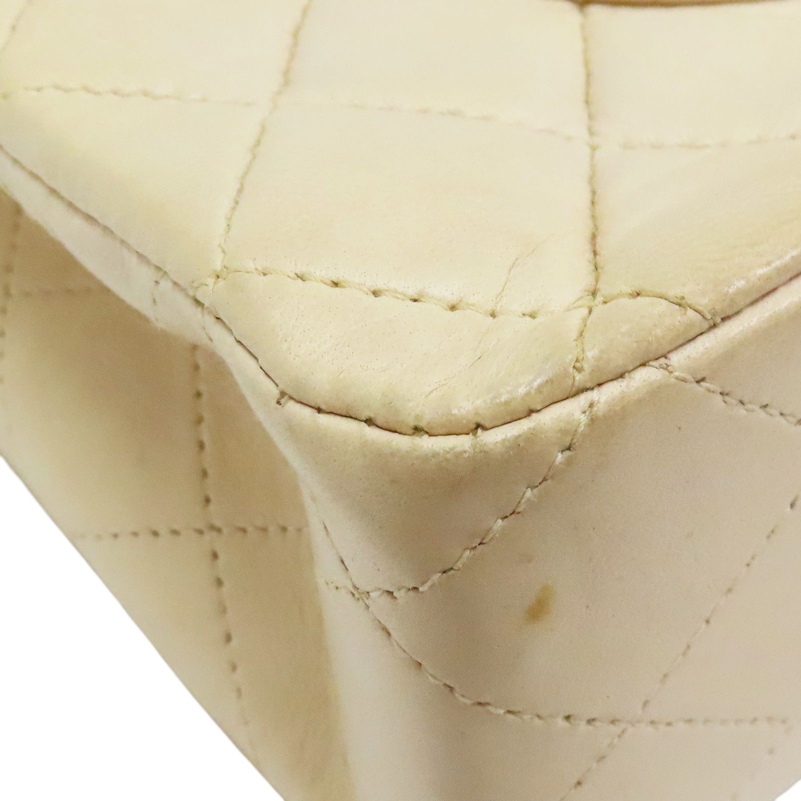 Chanel Matelasse Coco Mark 25 Shoulder Bag Lambskin Beige Gold Metal (no Card)