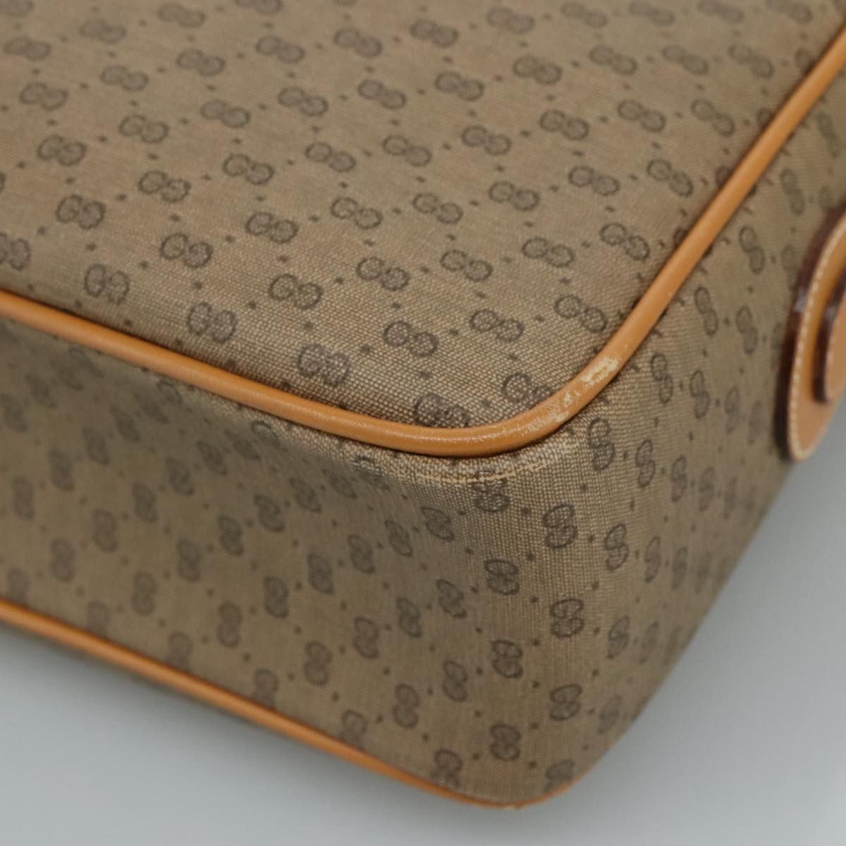 Gucci Micro Gg Supreme Shoulder Bag Pvc Beige Auth