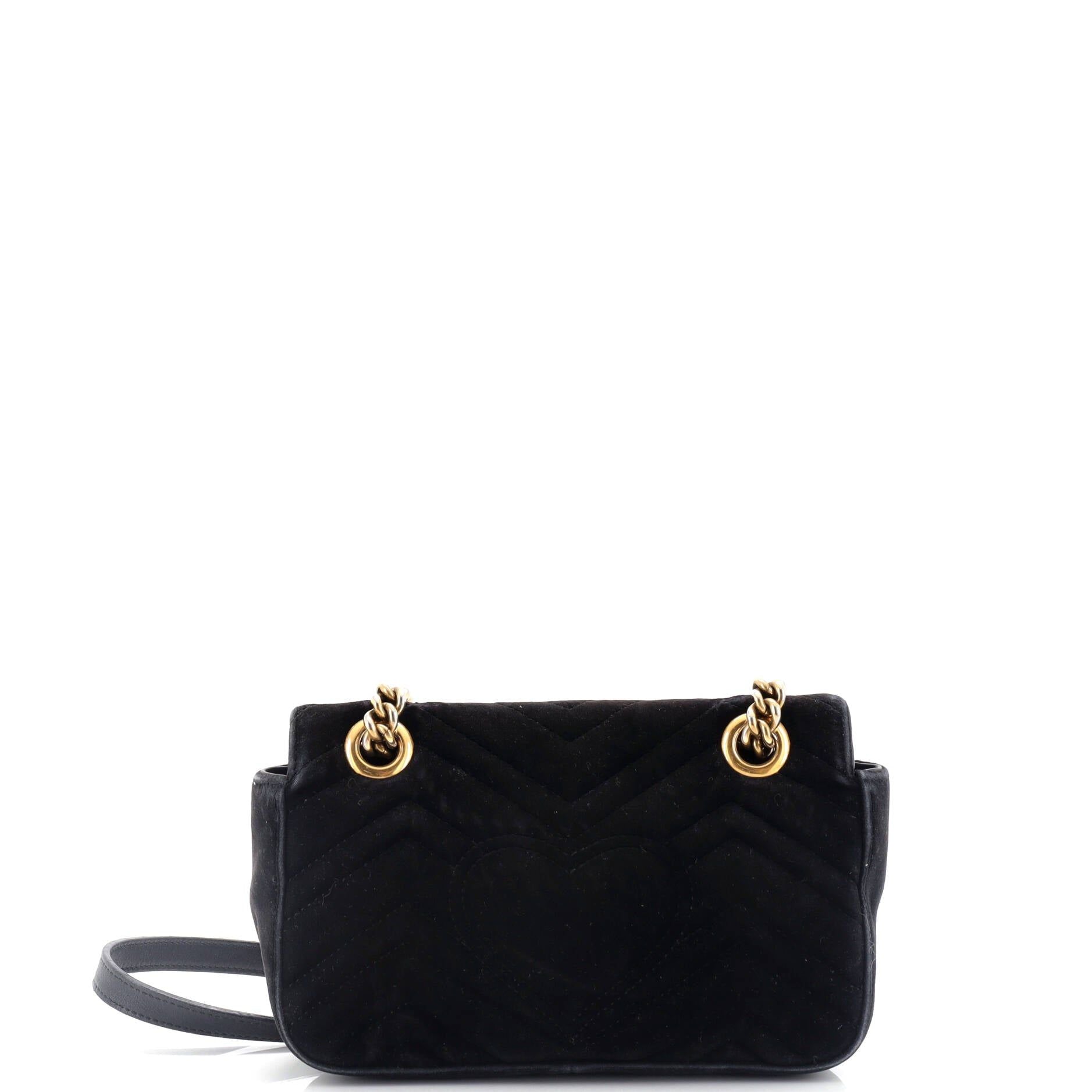 Gucci GG Marmont Flap Bag Matelasse Velvet Small