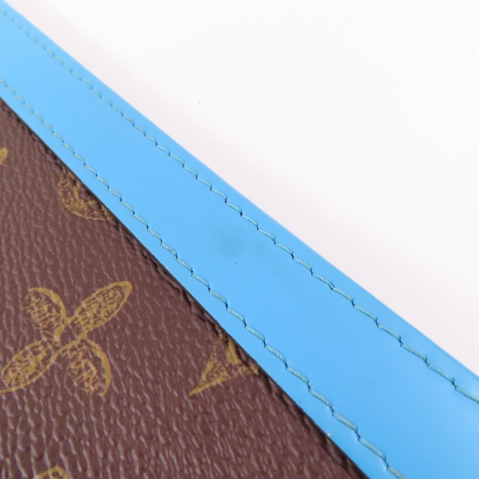 Louis Vuitton Monogram Pochette Voyage Mm Gold Hand Bag Brown/blue Business Bag Clutch Bag M 81204