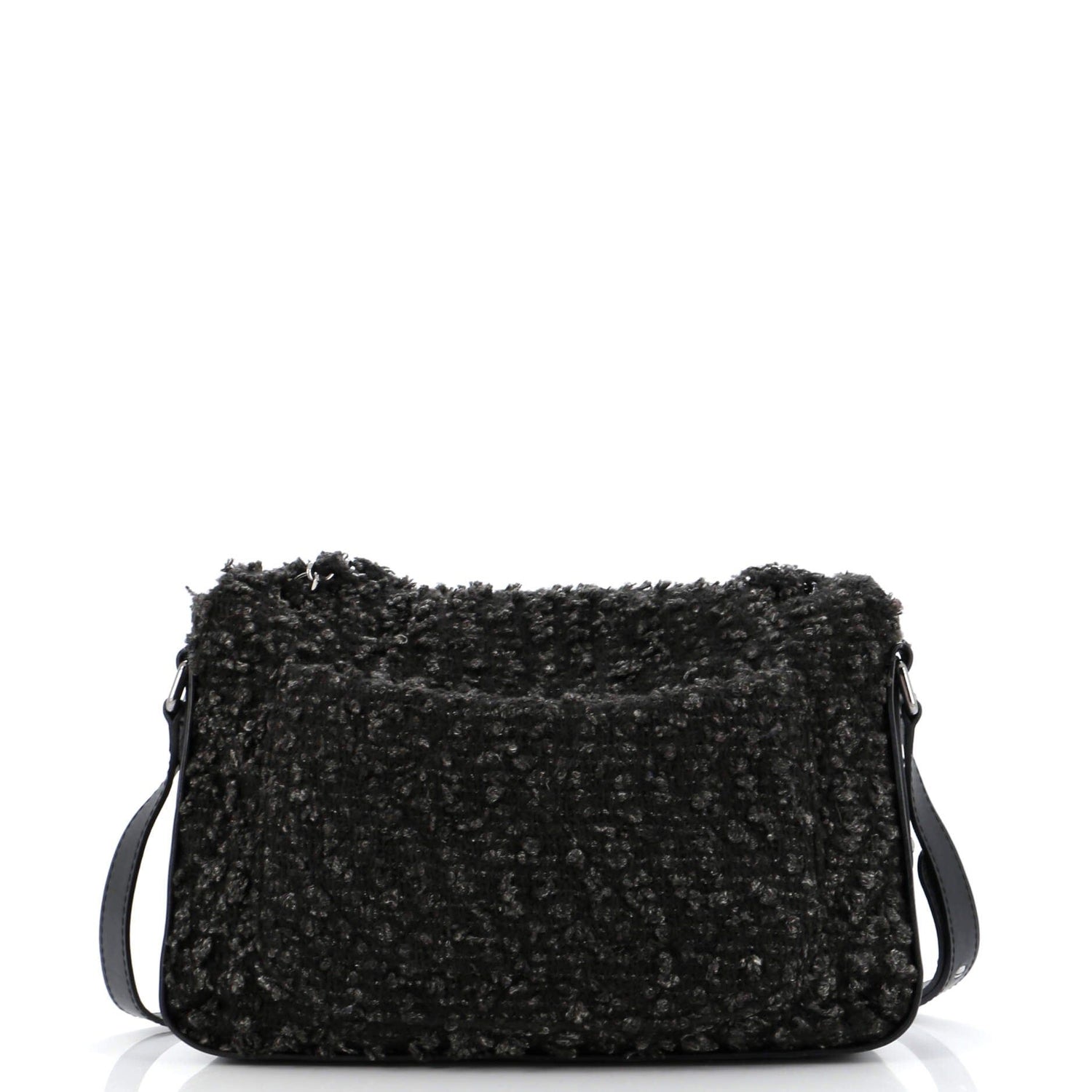 Chanel CC Lock Flap Messenger Bag Tweed Medium