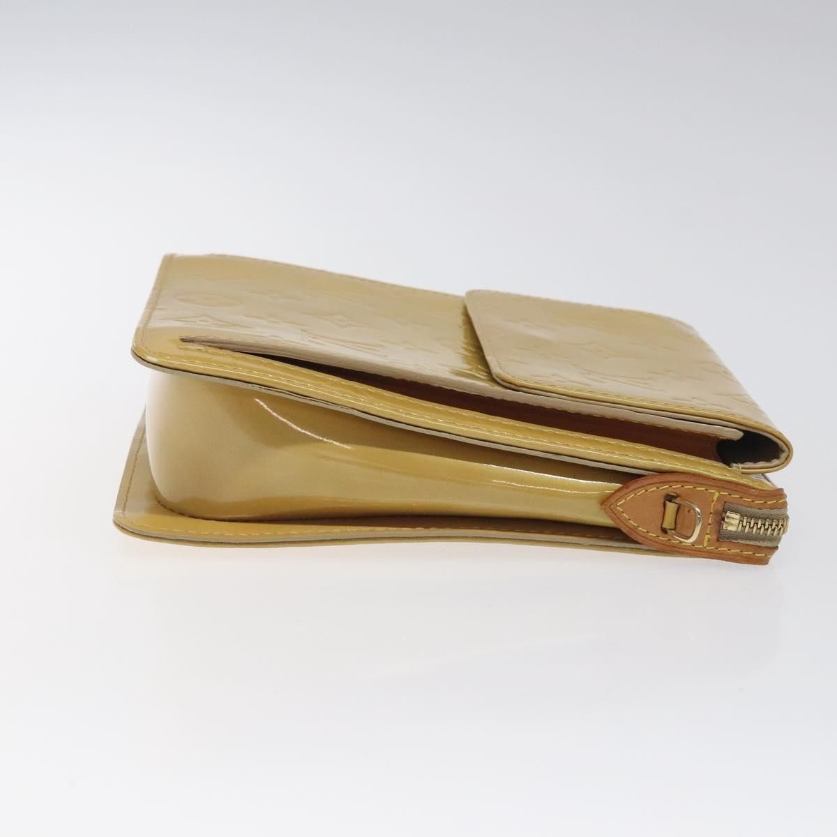Louis Vuitton Vernis Motto Accessory Pouch Beige M 91136 Lv Auth