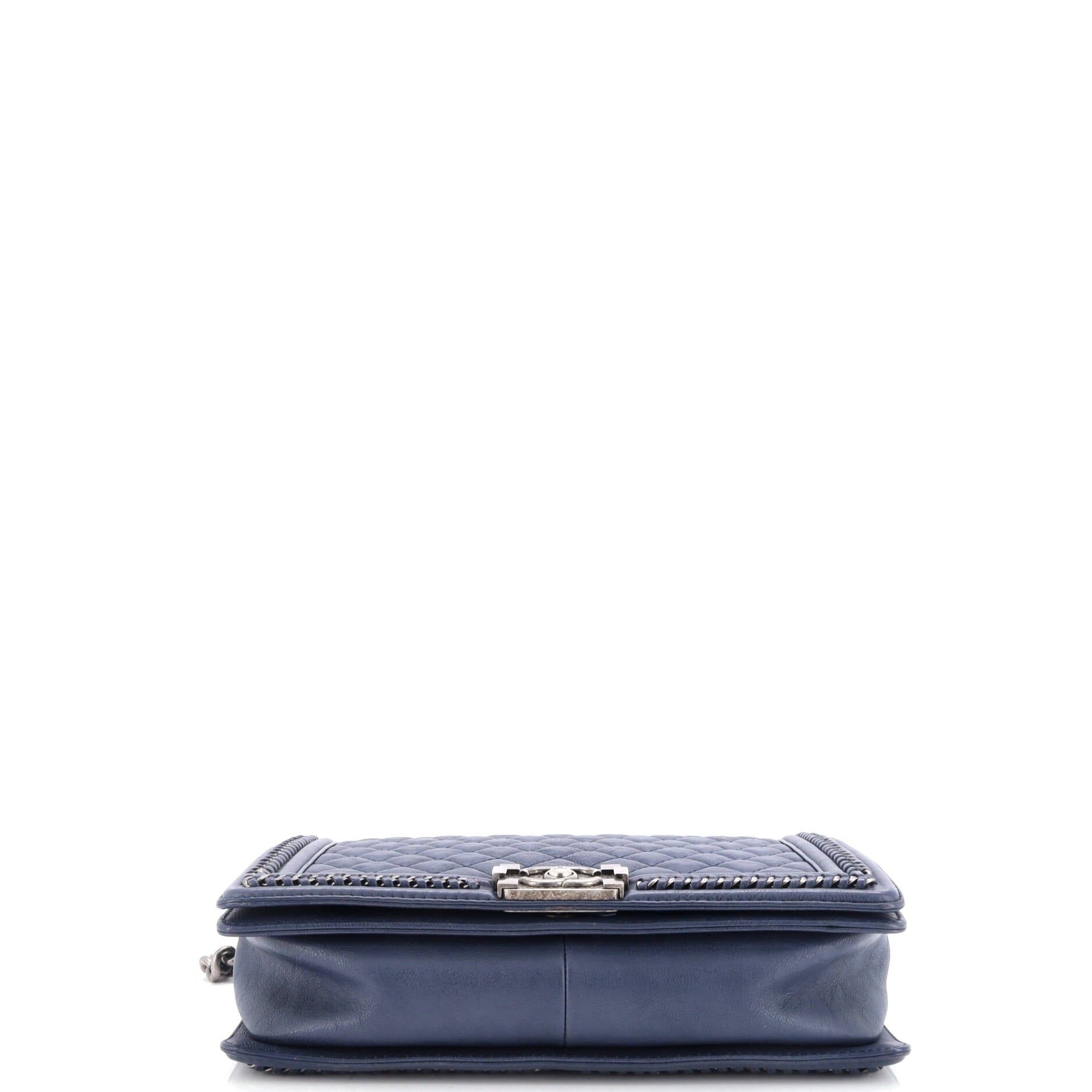 Chanel Chain Handle Boy Flap Bag Quilted Calfskin New Medium