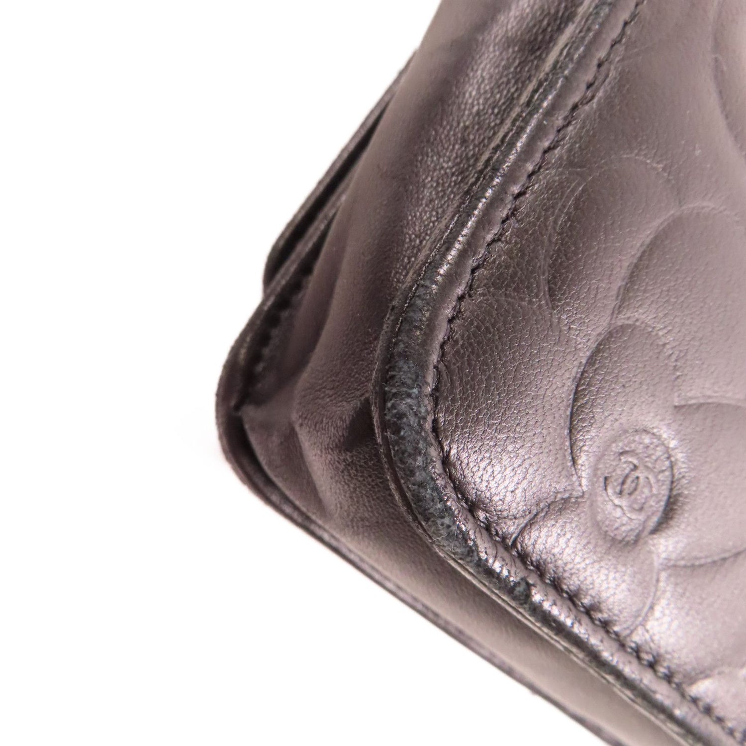 Chanel Lambskin Camellia Embossed Wallet on Chain WOC