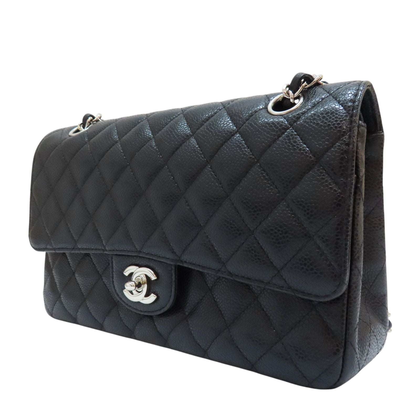 Chanel Matelasse Coco 25 Chain Shoulder Bag Calfskin Black Silver (no Card)