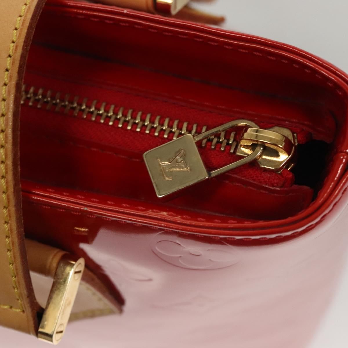Louis Vuitton Vernis Houston Hand Bag Red M 91092 Lv Auth