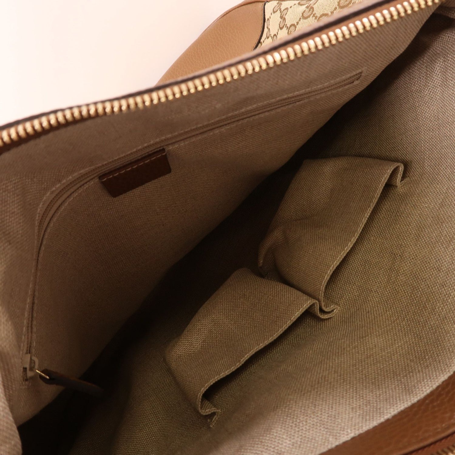 Gucci Canvas Bree Micro Hobo Gold Shoulder Bag Brown Gg Canvas 449244
