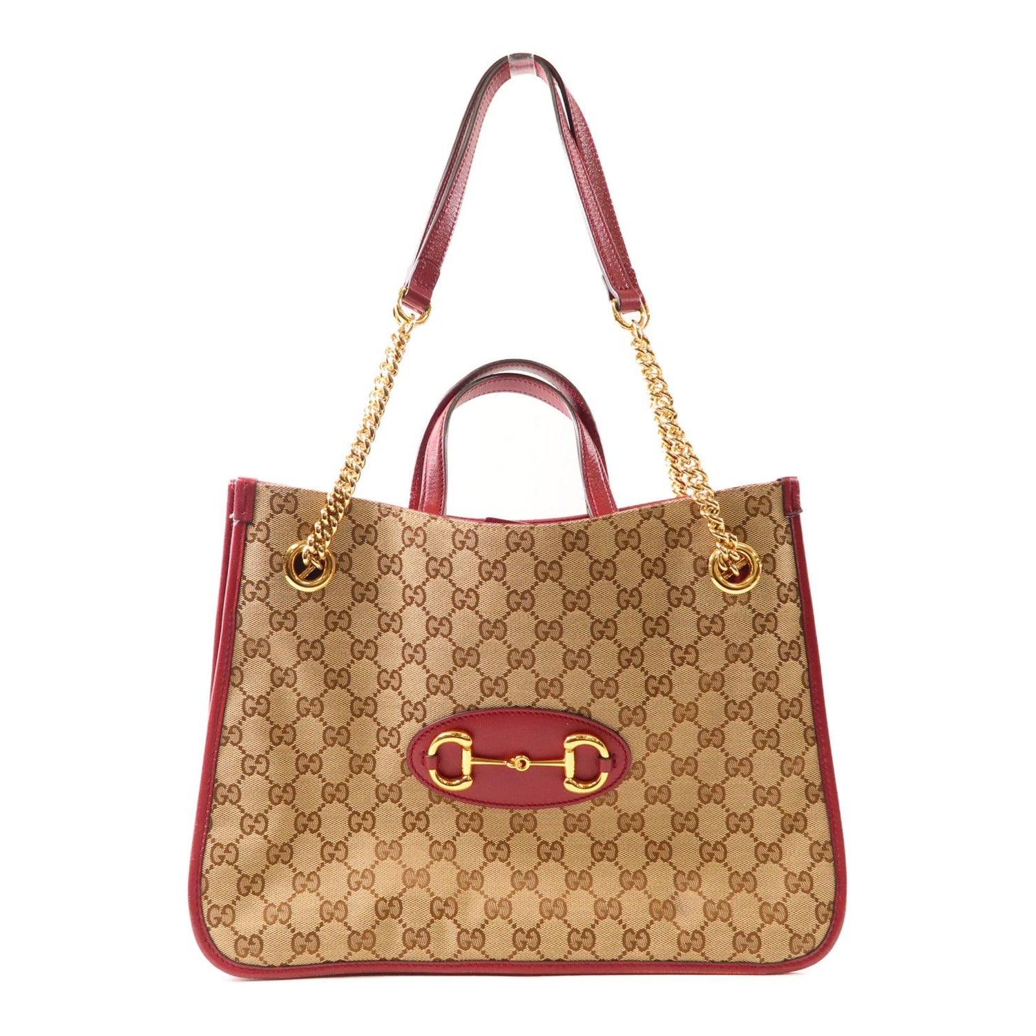 Gucci Medium Horsebit 1955 Chain Tote, GG Canvas