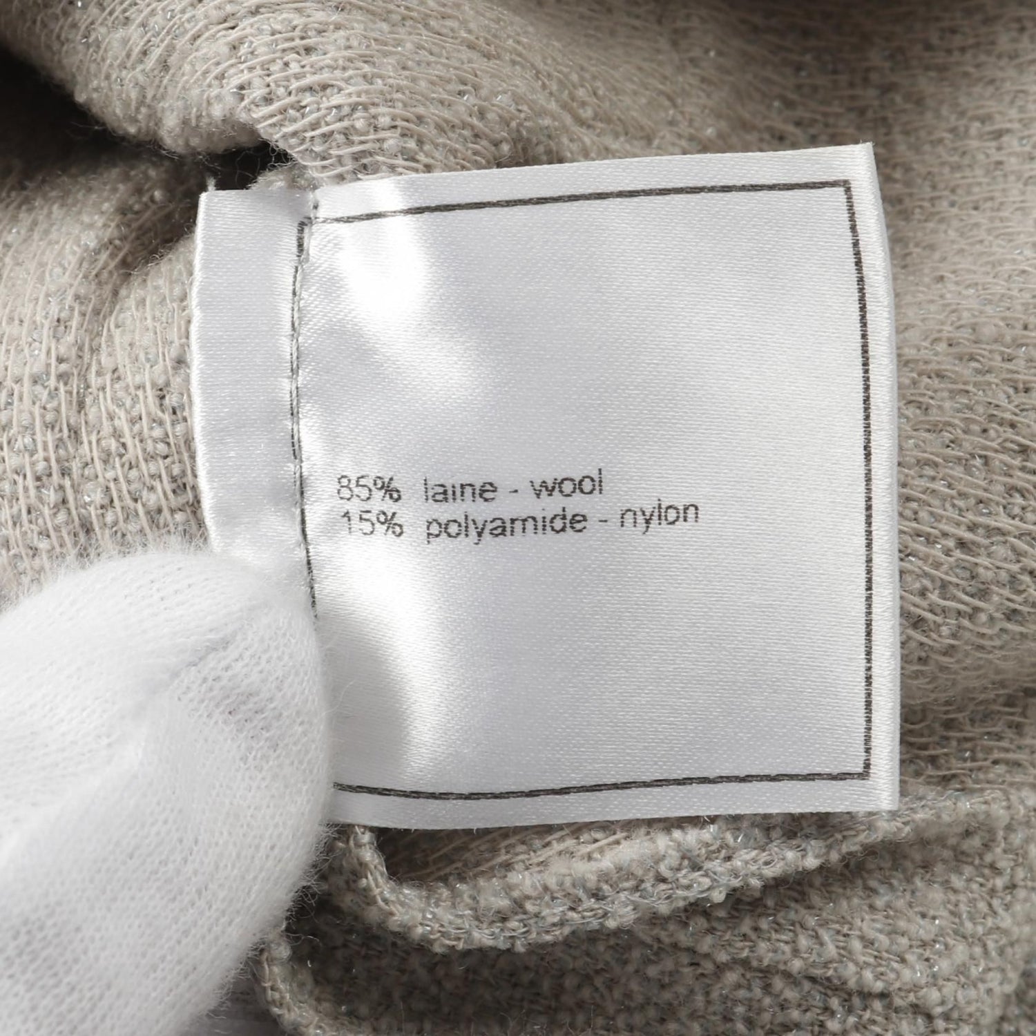 Chanel Gray Coco Button Blouse Wool Nylon P 32246