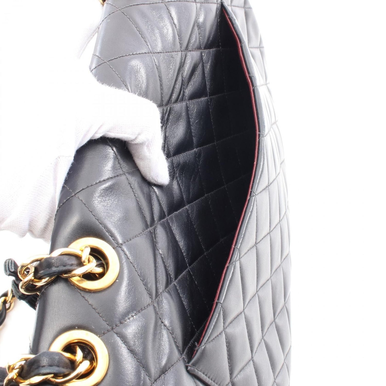 Chanel Maxi XL Turnlock Half Flap, Lambskin Quilted