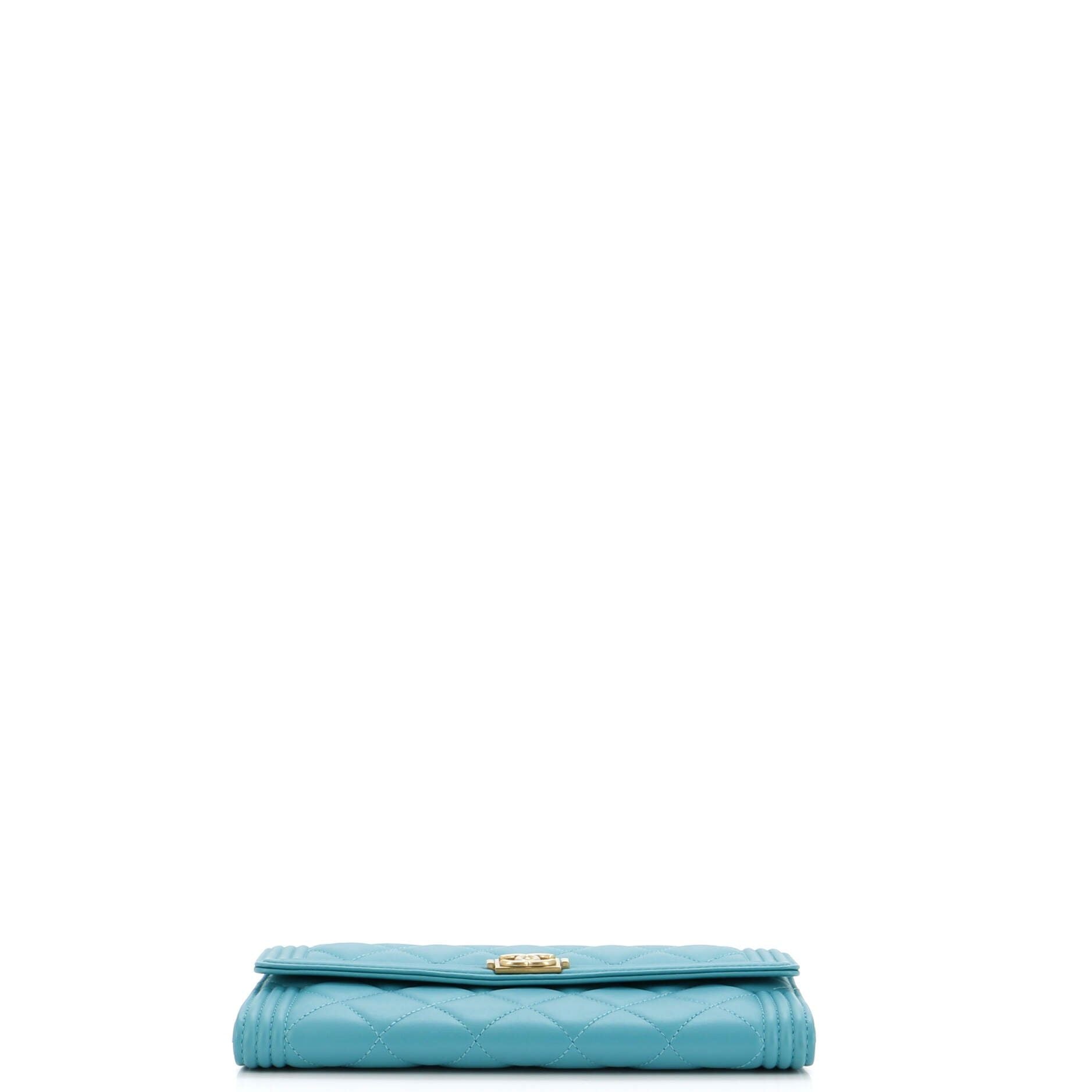 Chanel Boy Flap Wallet Quilted Lambskin Long