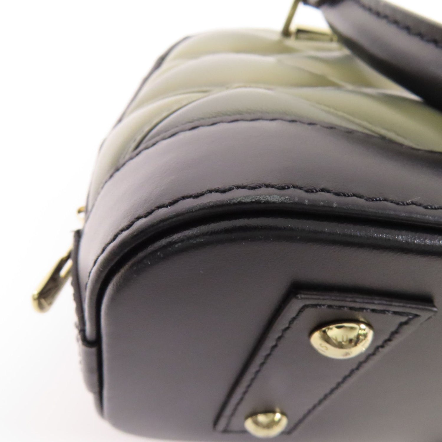 Louis Vuitton Cowhide Leather Alma Bb Handmade Bag Gray Black Handbag M 23576