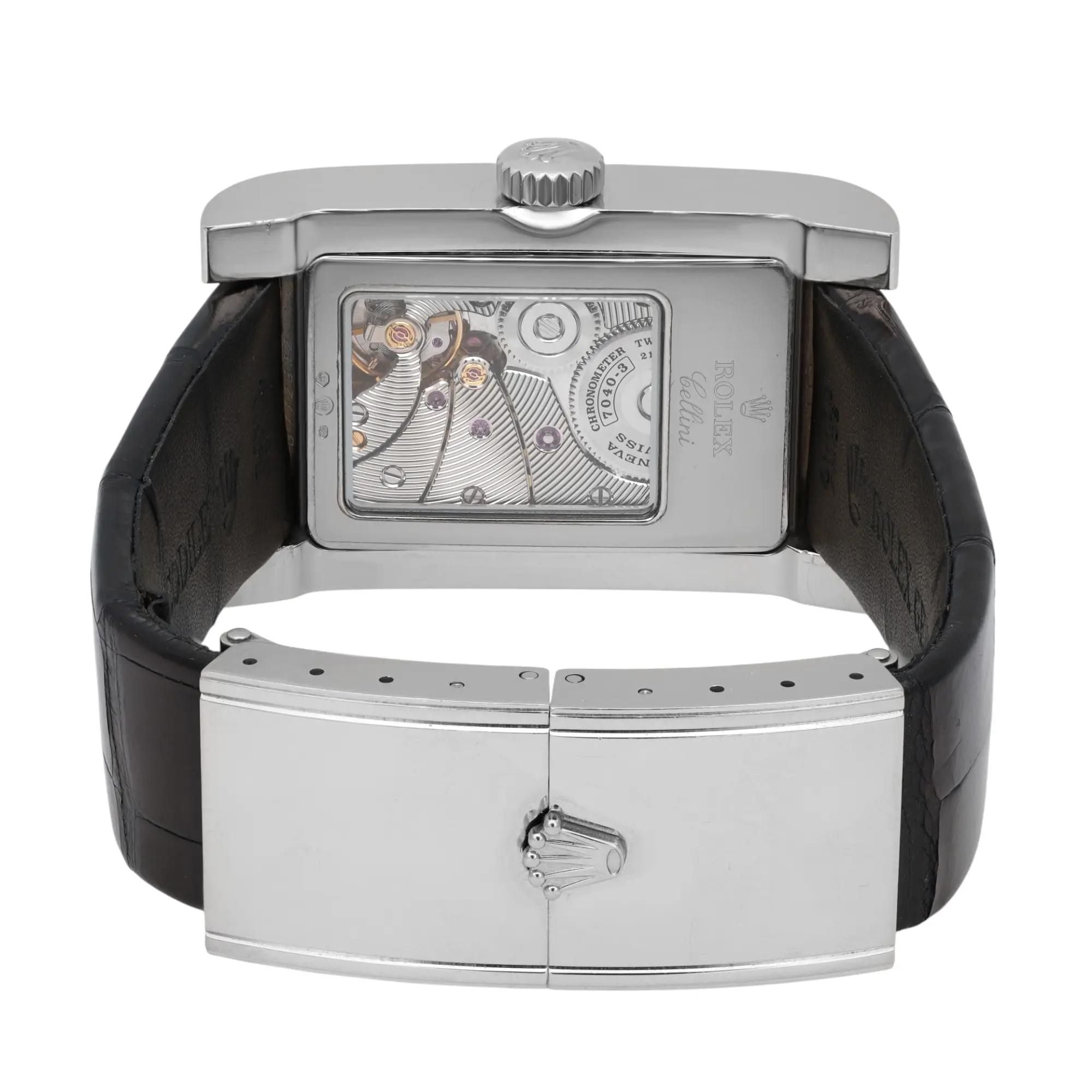 Rolex Cellini Prince 18k White Gold Silver Dial Men Hand Wind Watch 5441