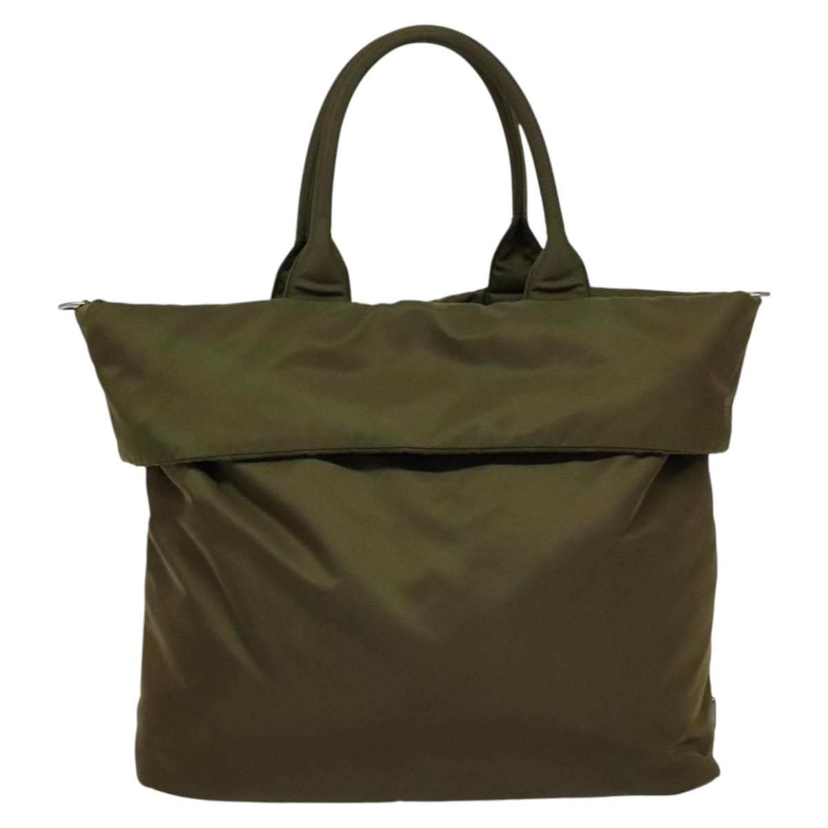 Prada Hand Bag Nylon 2way Khaki Auth