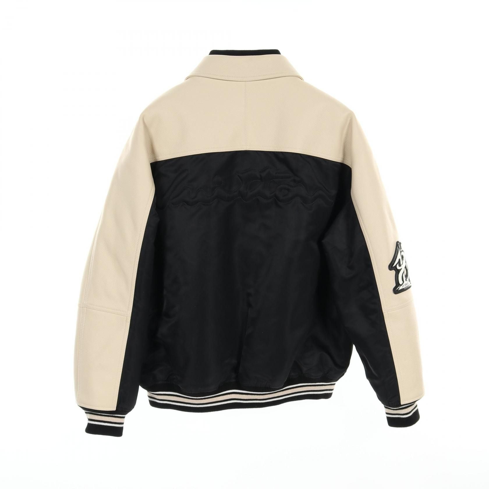 Louis Vuitton Leather And Nylon Blouson With Signature Logo Black Beige Stajan Rm 241m Bqv Hql 02e