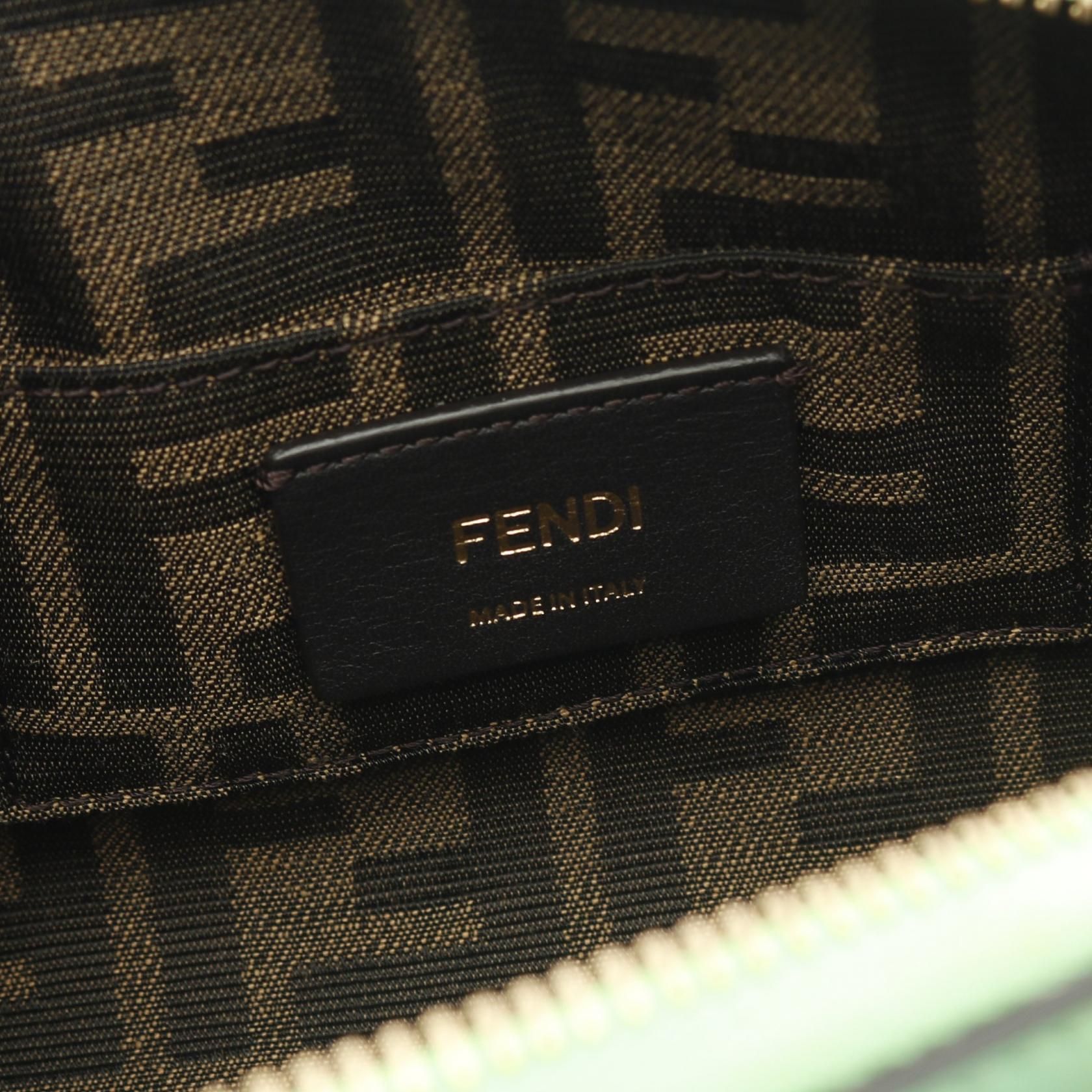 Fendi By The Way Mini Handbag Green Leather 8bs 067