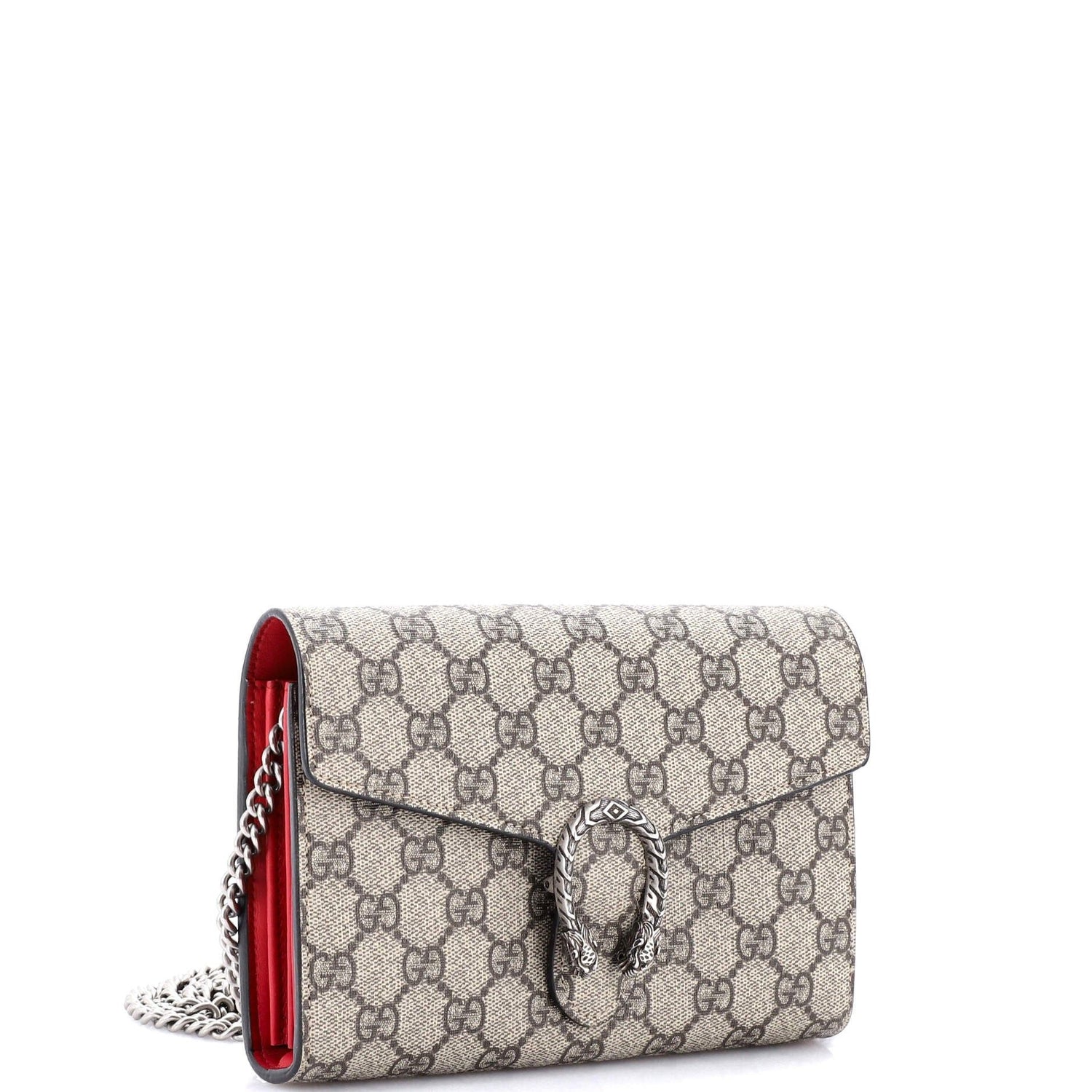 Gucci Dionysus Chain Wallet Gg Coated Canvas Small