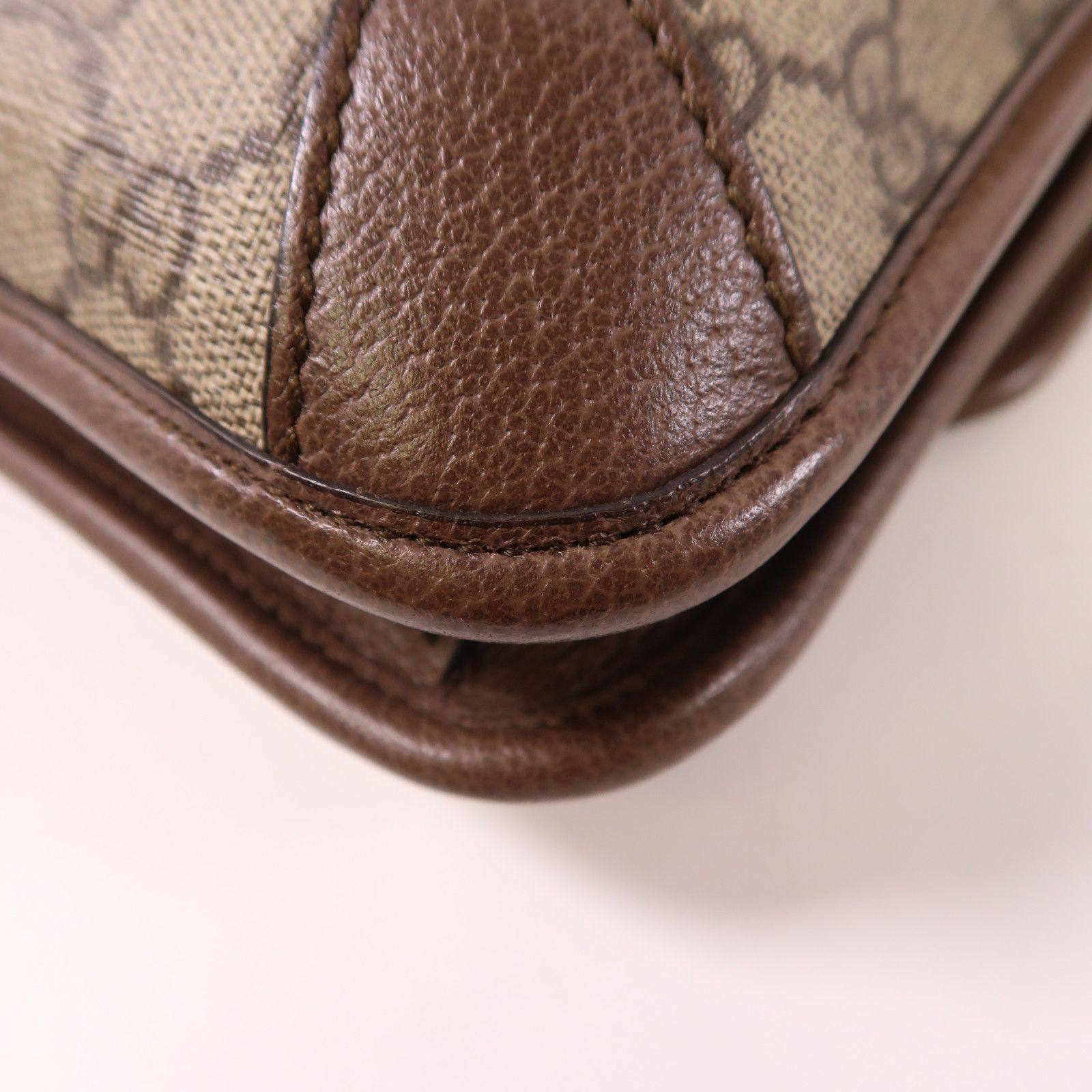 Gucci Painted Canvas Neo Vintage Small Gold Shoulder Bag Brown Pvc Coated Canvas 501050