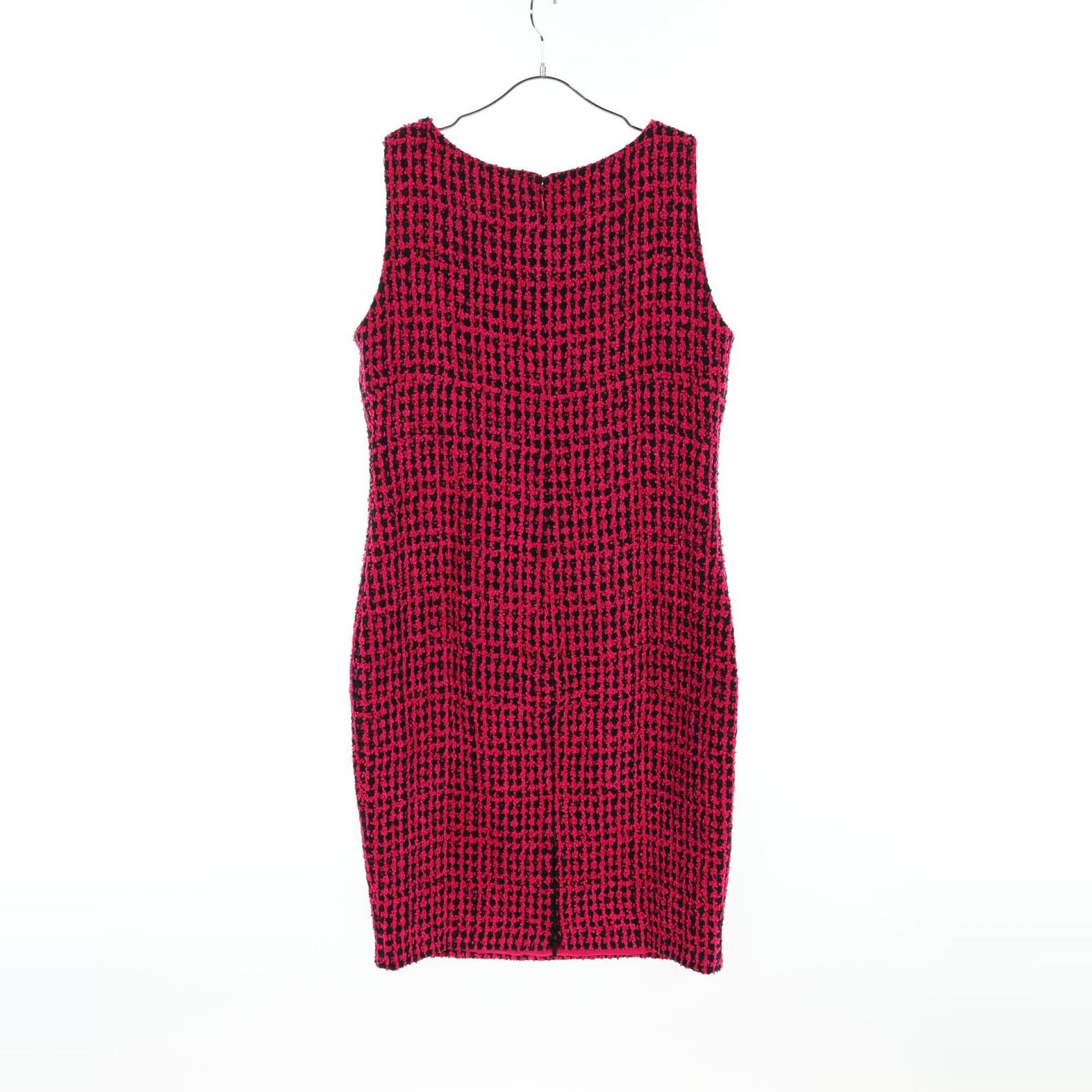 Chanel Pink Black Dress Rayon Cotton Wool P 55184v 41404