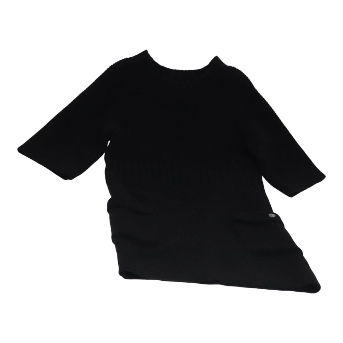 Chanel Sweater Wool 36 Black Cc Auth