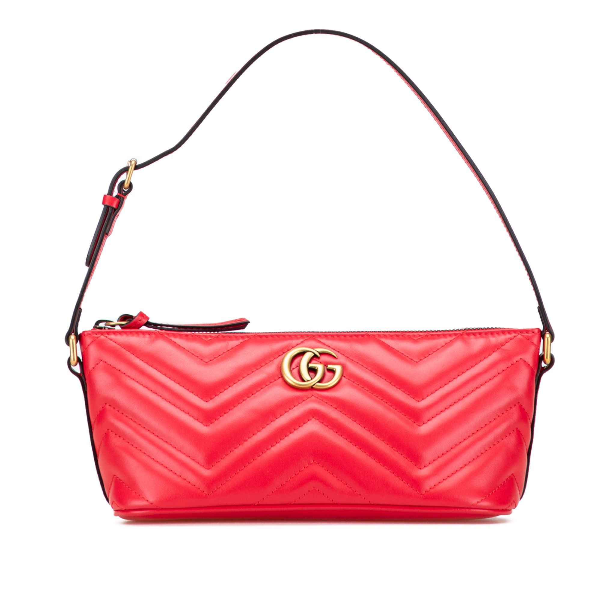 Gucci GG Marmont Matelasse Leather Shoulder Bag Red