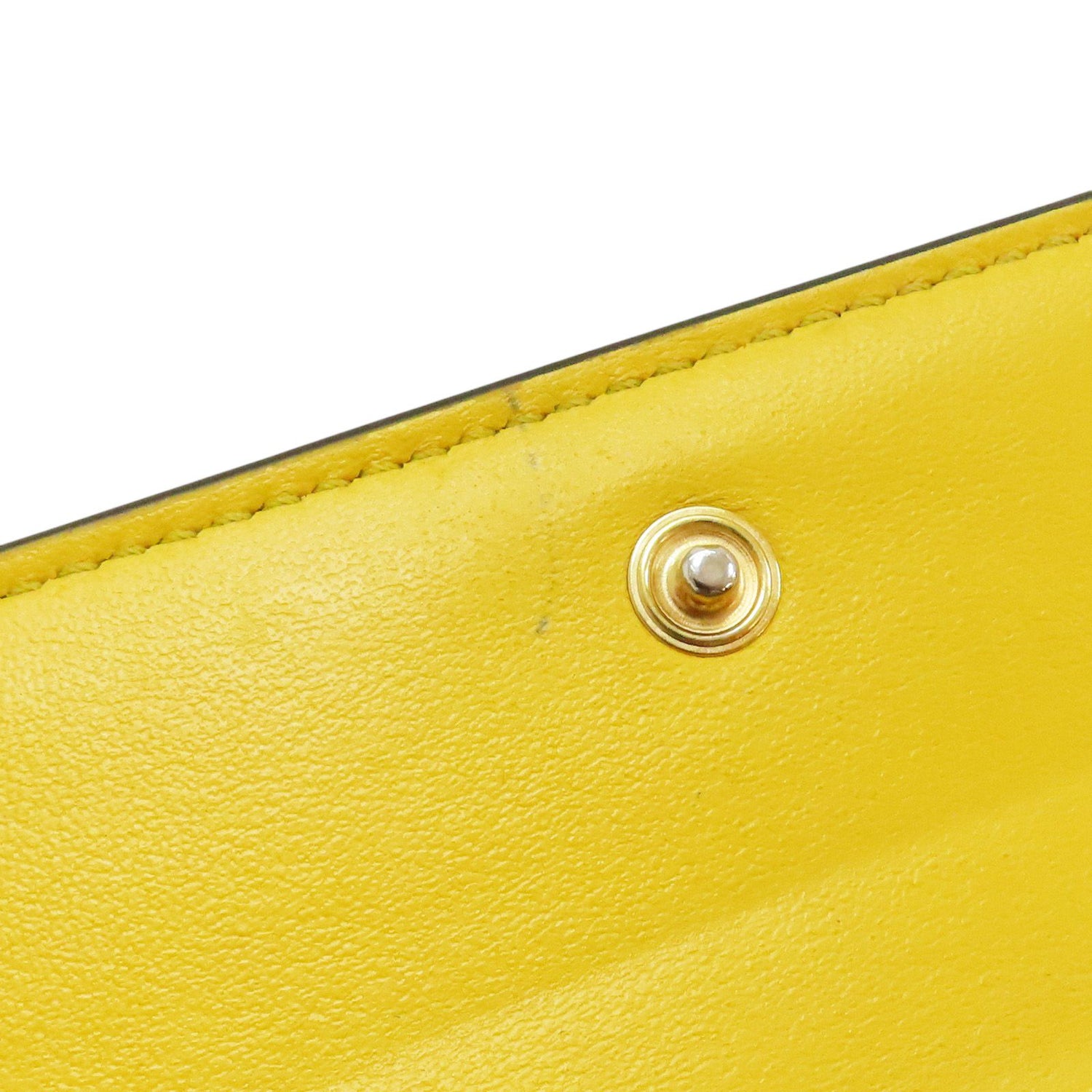 Fendi Logo Long Wallet Calfskin Yellow