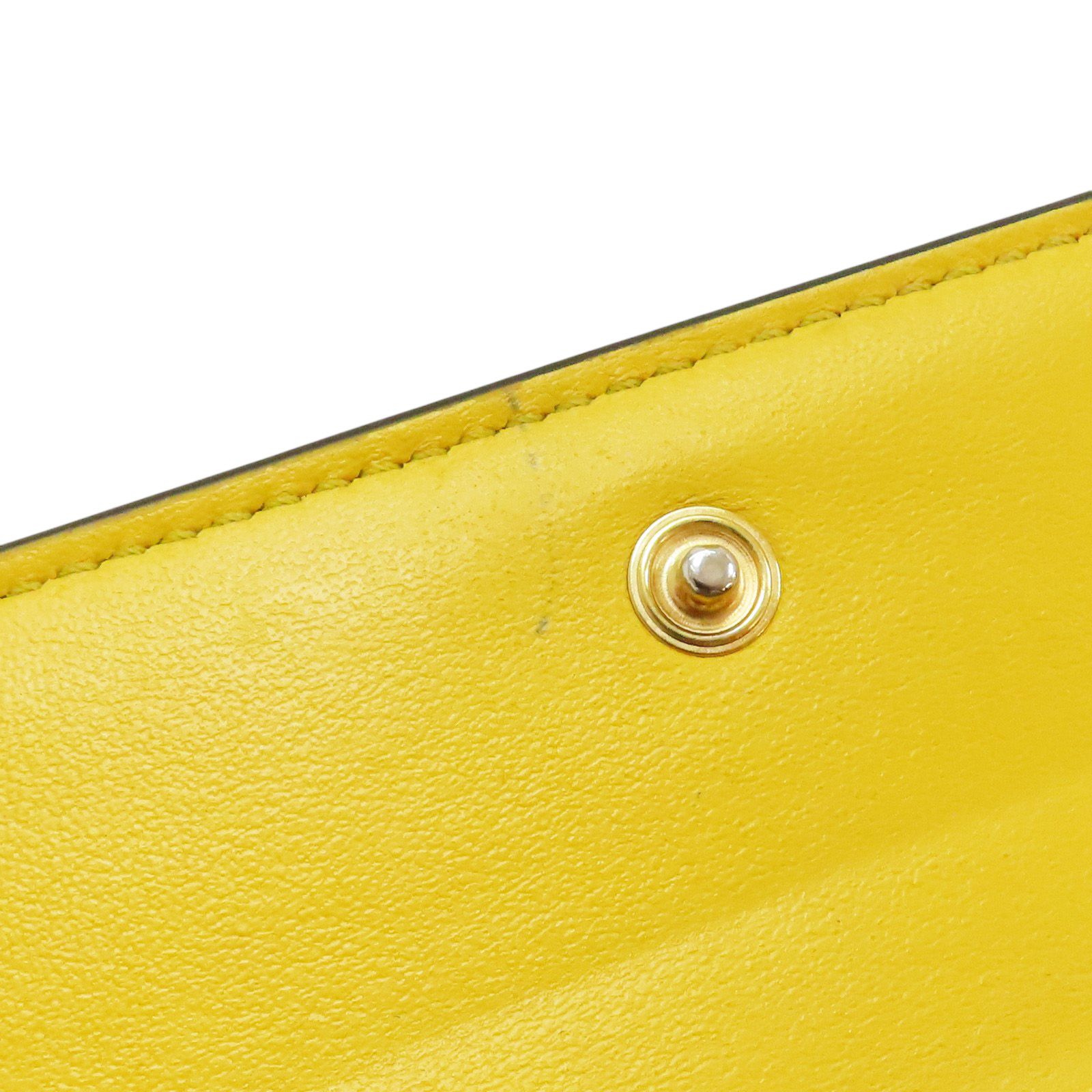 Fendi Logo Long Wallet Calfskin Yellow