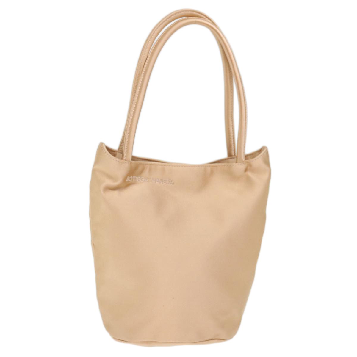 Bottega Veneta Hand Bag Satin Pink Gold Auth