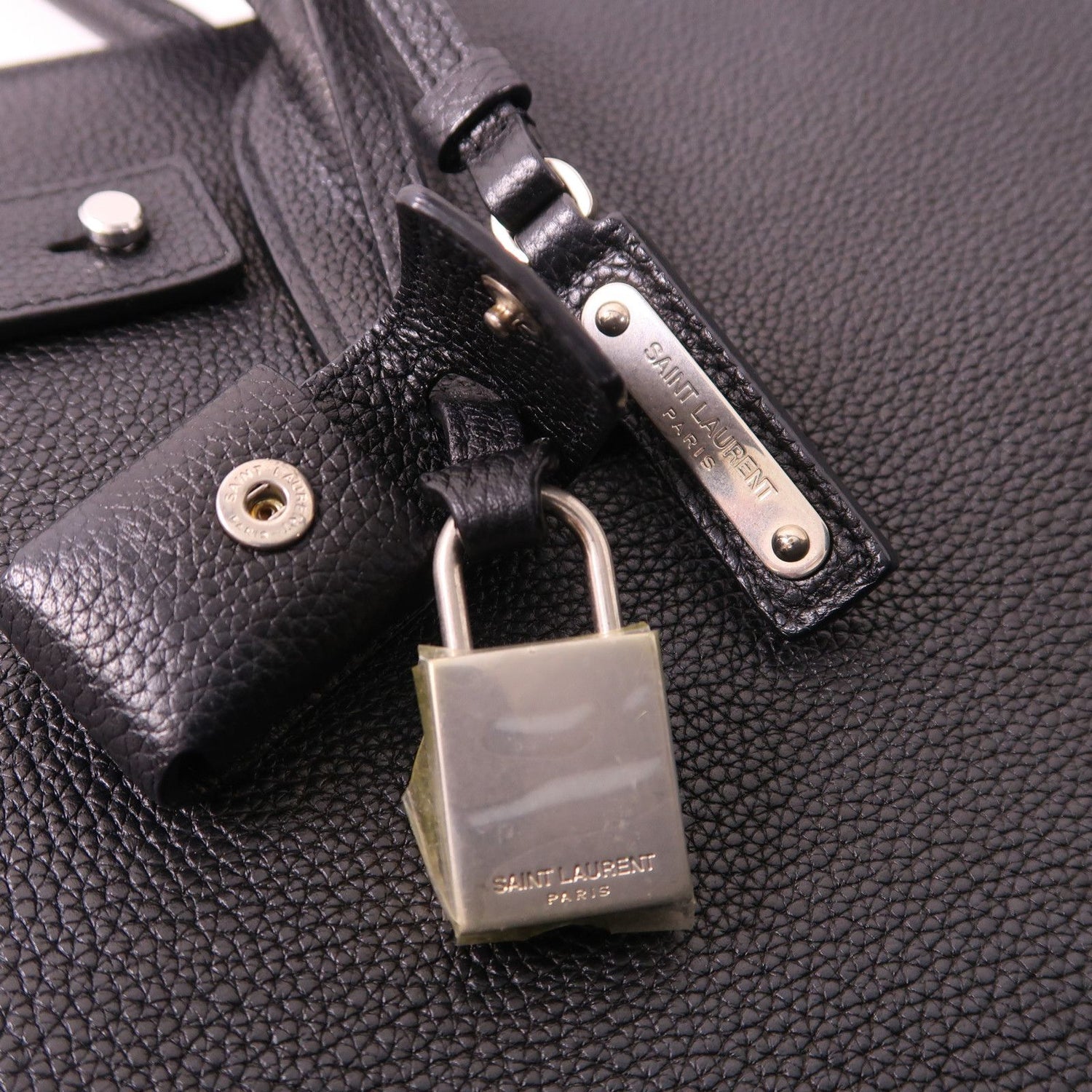 Saint Laurent Cowhide Leather Hand Bag Black Calfskin (cowhide) Ars 647168