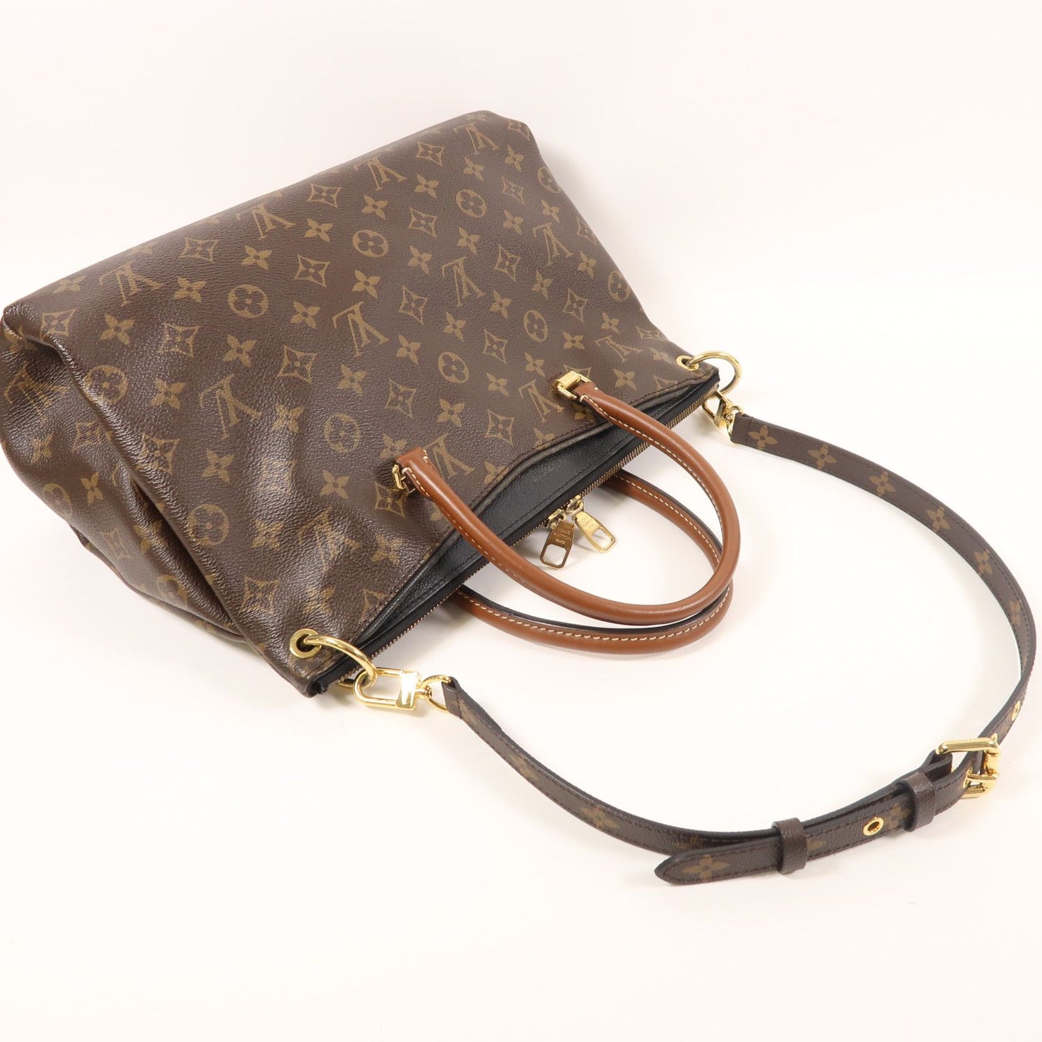 Louis Vuitton Monogram Pallas Hand-milled Shoulder And Back Bags Brown Noir 2way Shoulder Bag M 41064