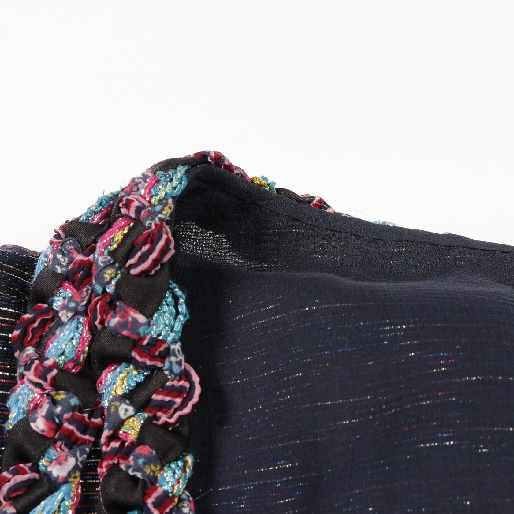 Chanel Black Multicolor Coco Mark Dress Silk P 70048v 48334