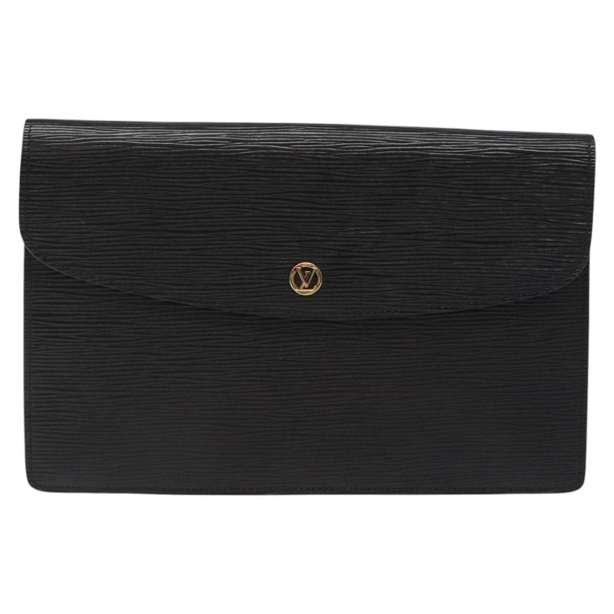 Louis Vuitton Epi Montaigne 27 Clutch Bag Black M 52652 Lv Auth