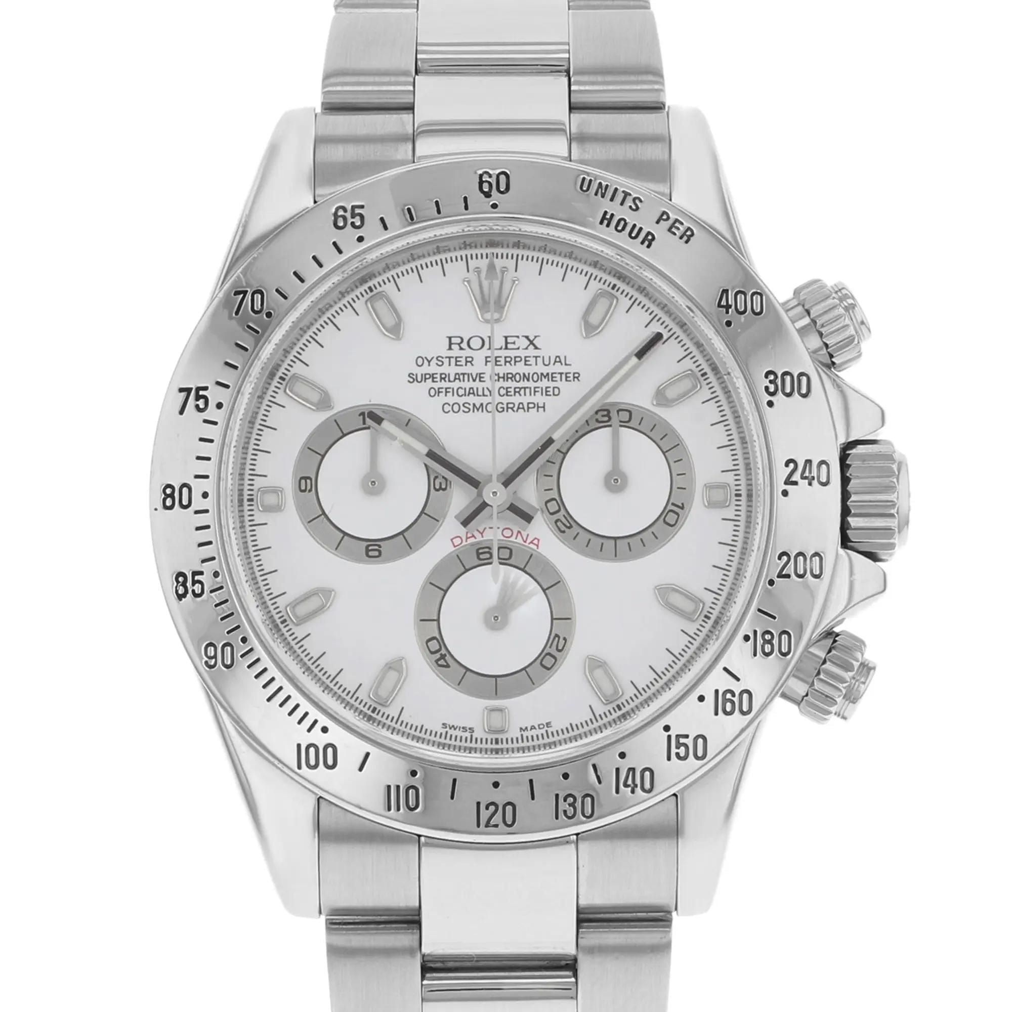 Rolex Cosmograph Daytona 40mm Steel White Dial Automatic Mens Watch 116520
