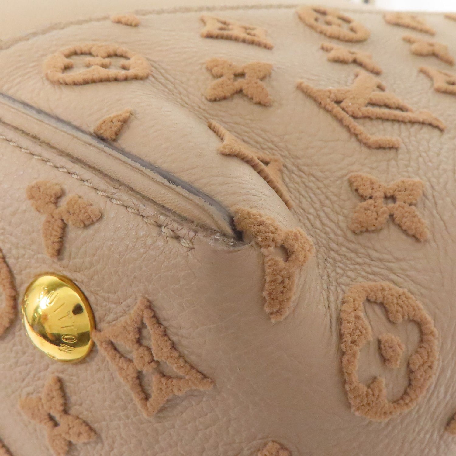 Louis Vuitton Cowhide Leather/sheep Carpet Tote W Pm Kinpaku Hand-turned Bag