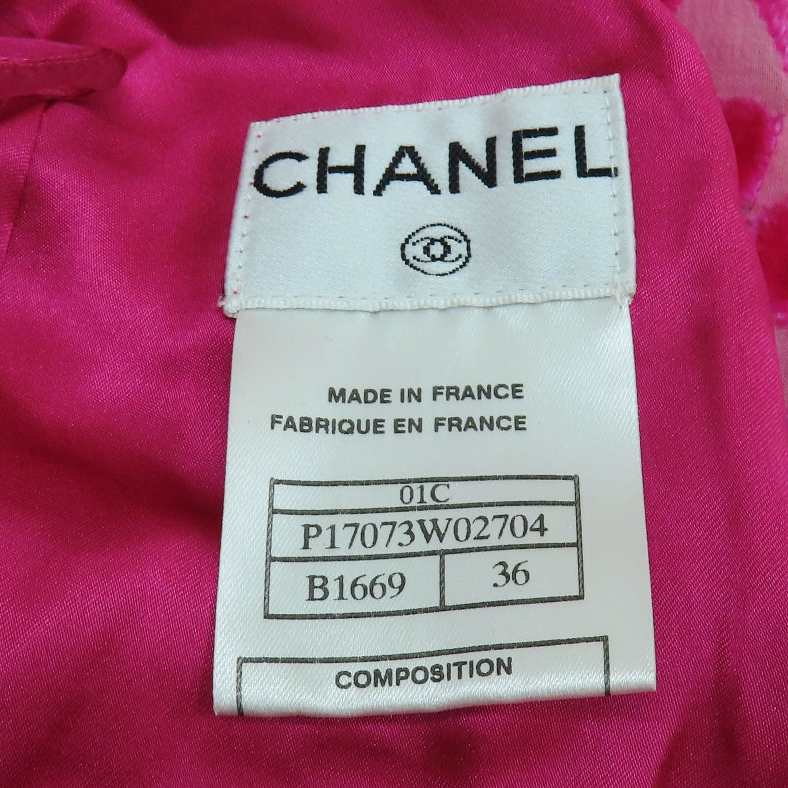 Chanel Pink Flannel Silk Skirt 36