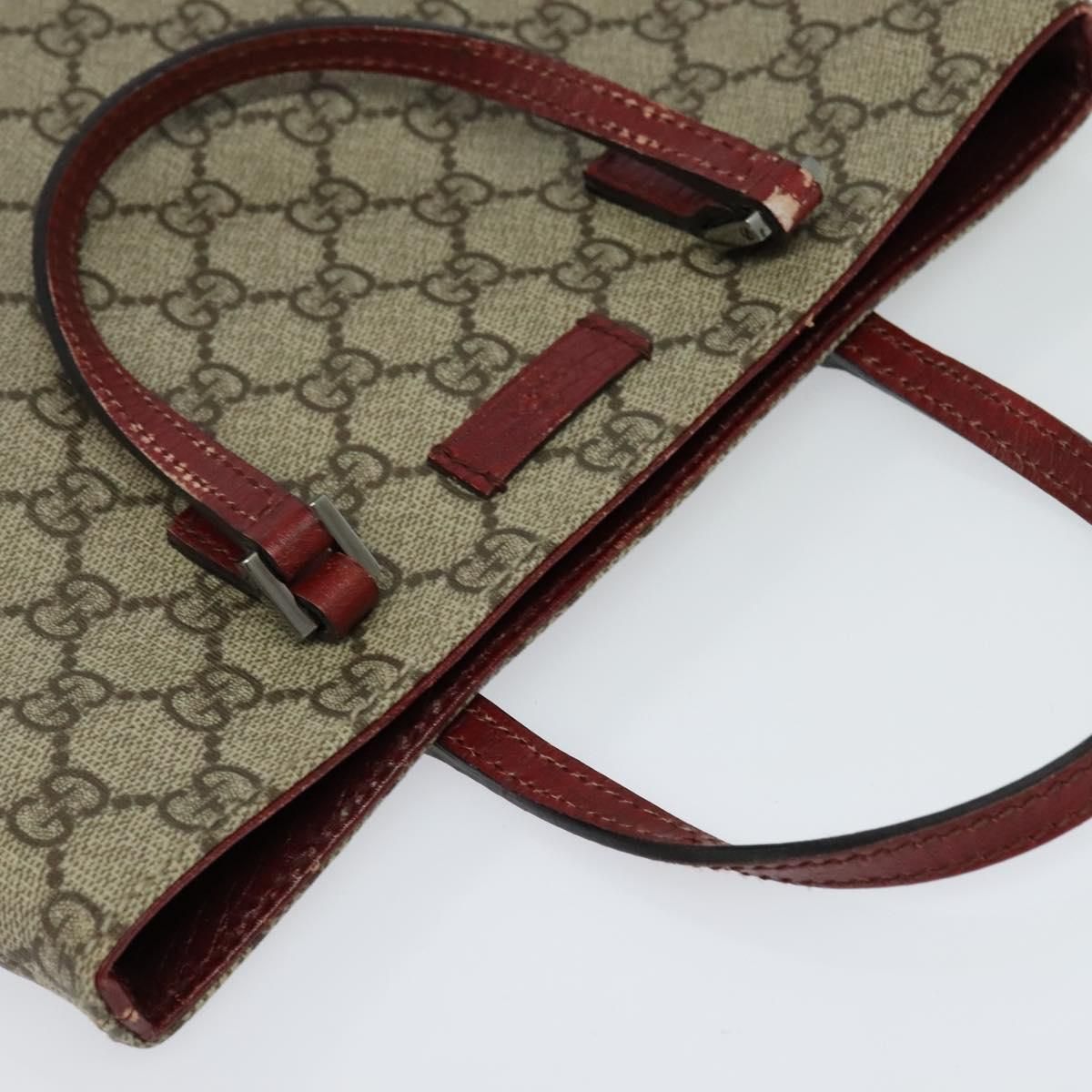 Gucci Gg Supreme Hand Bag Pvc Beige Silver 117551 Auth