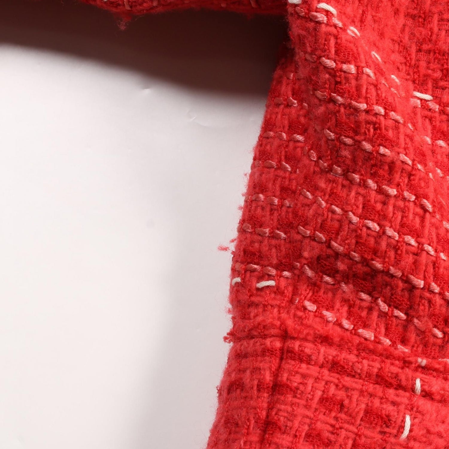 Chanel Red Dress Wool Nylon P 32021