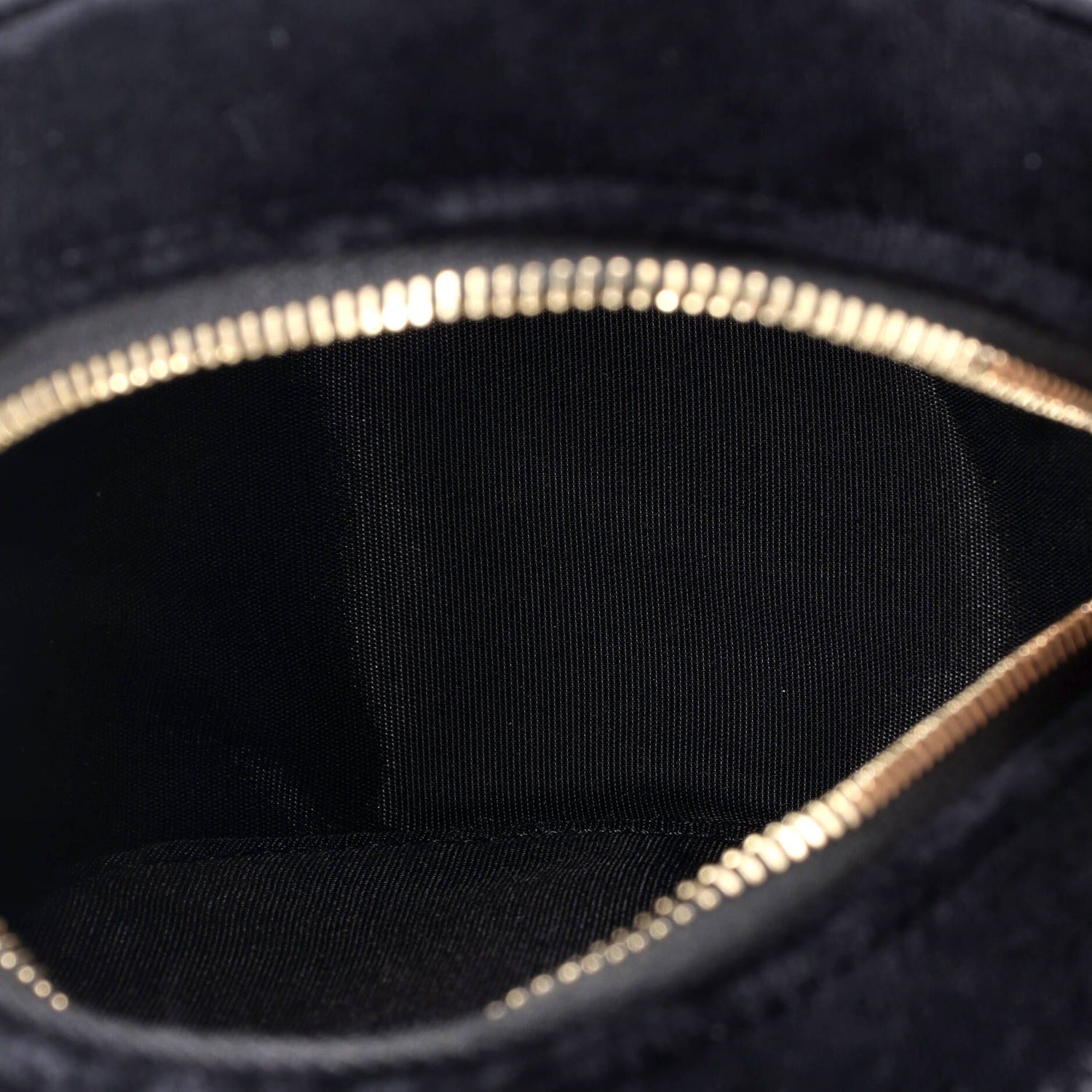 Chanel Round Clutch With Chain Quilted Velvet With Sequins