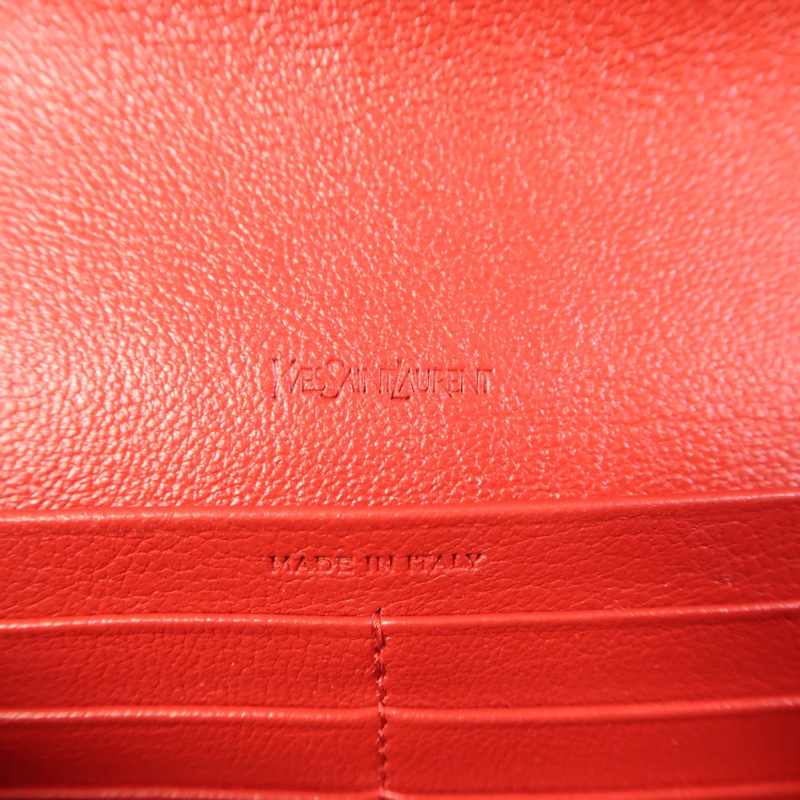 Saint Laurent Cowhide Leather Belle De Jour Wallet On Chain Golden Cross Shoulder Back Bag Red Calfsk