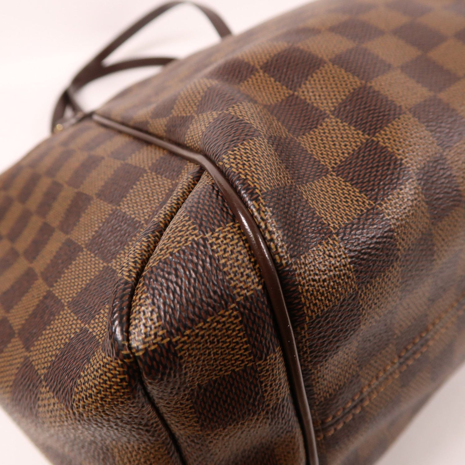 Louis Vuitton Damier Ebene Totally Mm Gold Shoulder Back Bag Palm Color Brown Shoulder Bag N 41281