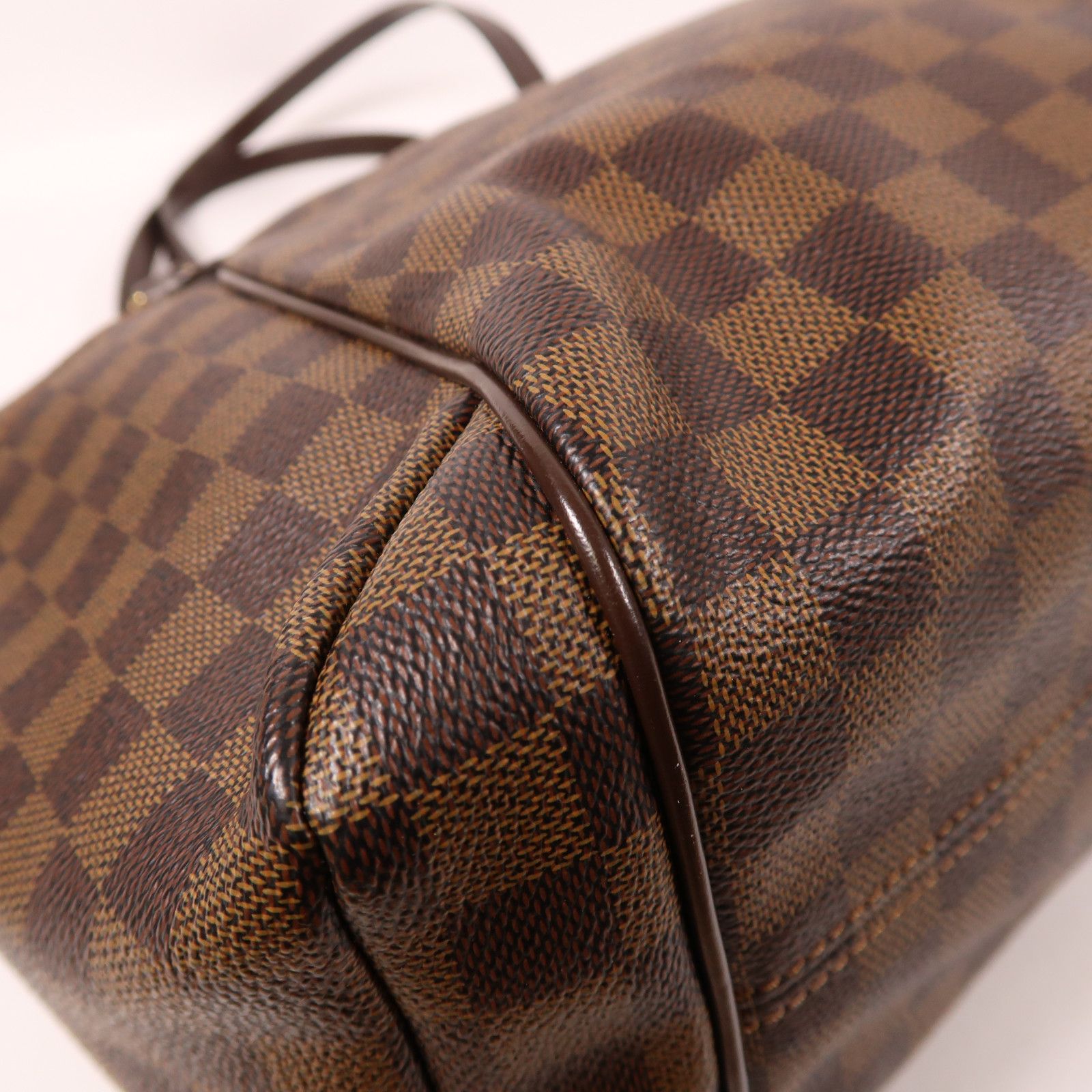 Louis Vuitton Damier Ebene Totally Mm Gold Shoulder Back Bag Palm Color Brown Shoulder Bag N 41281