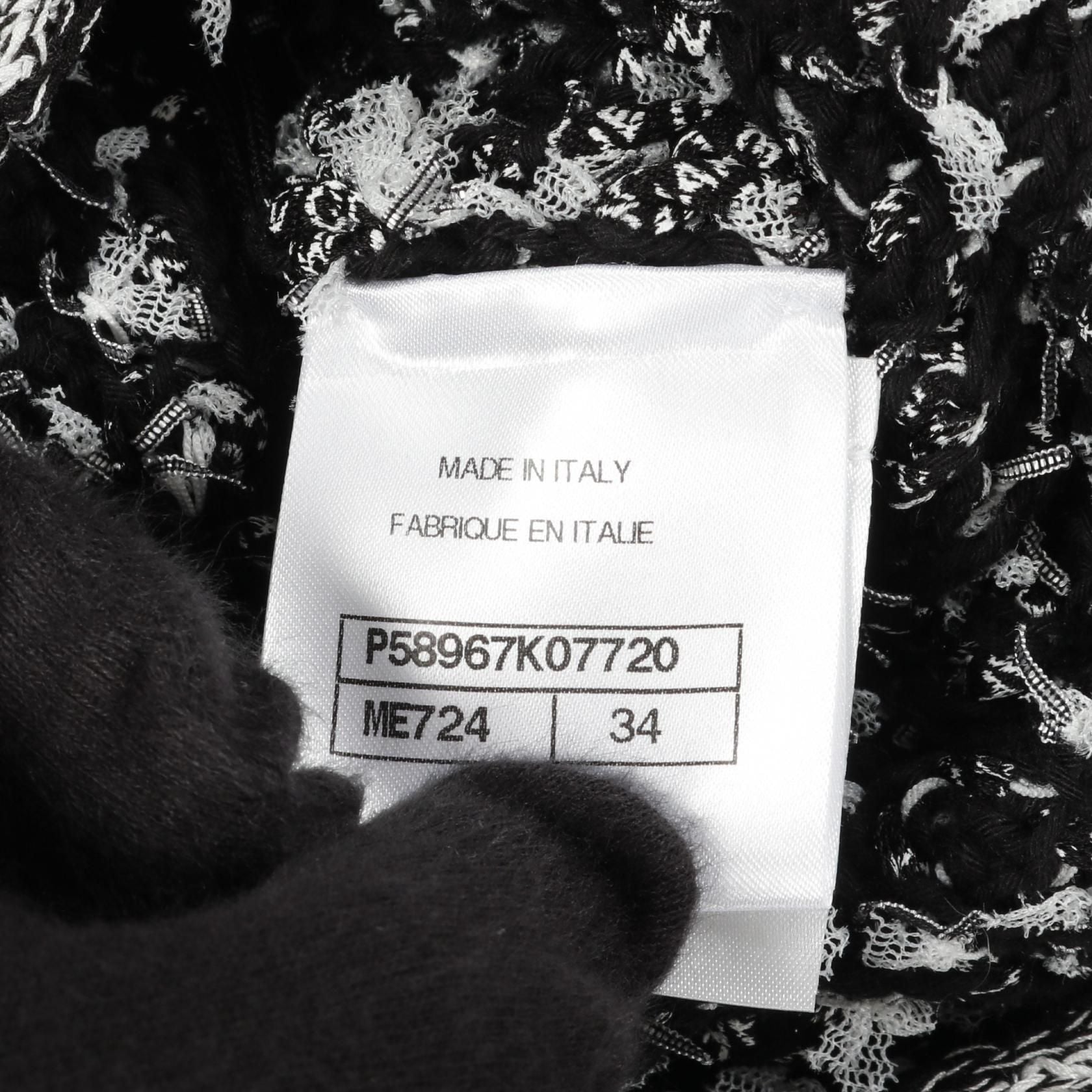 Chanel Black White Dress Cotton Silk P 58967k 07720
