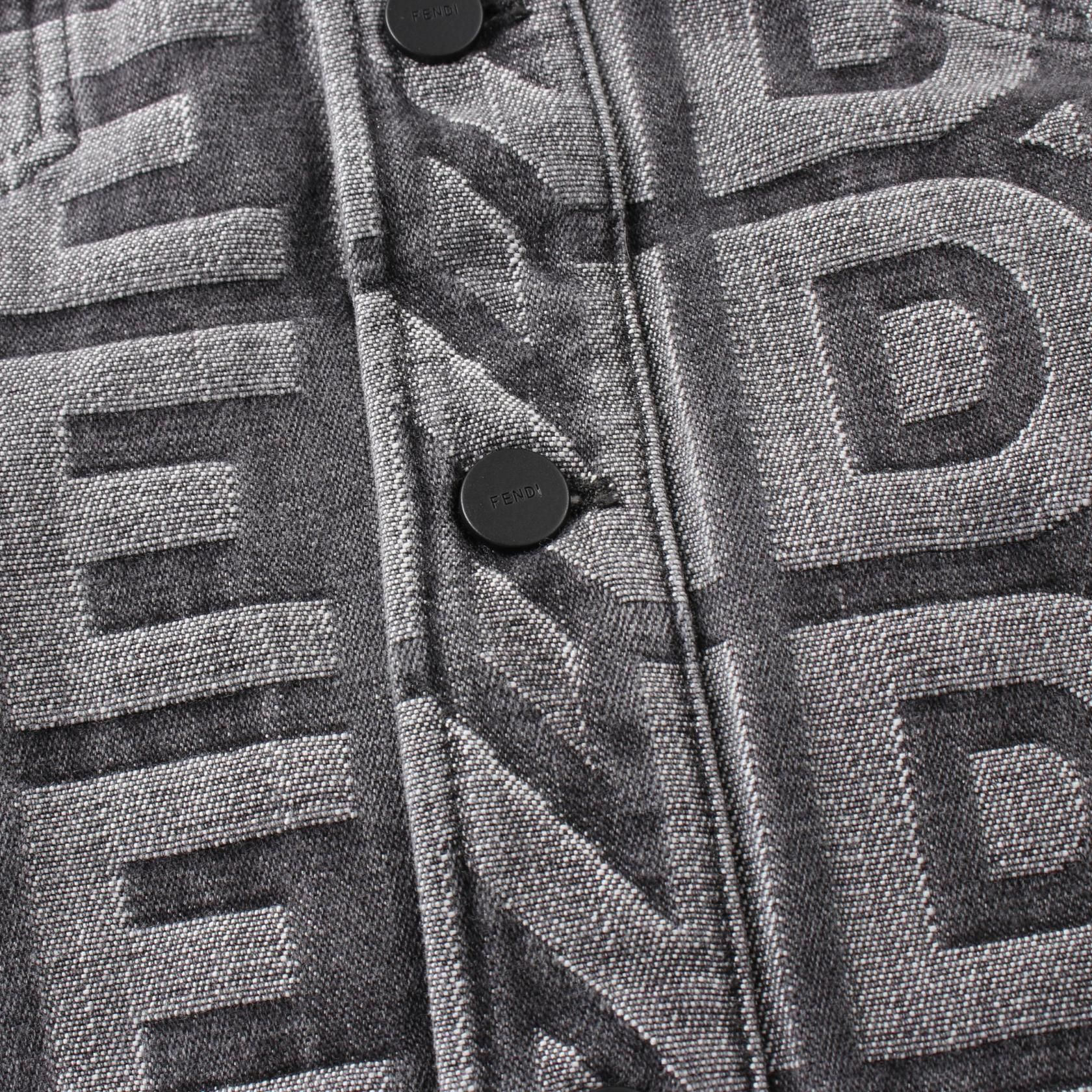 Fendi Marc Jacobs Denim Jacket Fw 1027 Am 6p Cotton Gray Mens 54