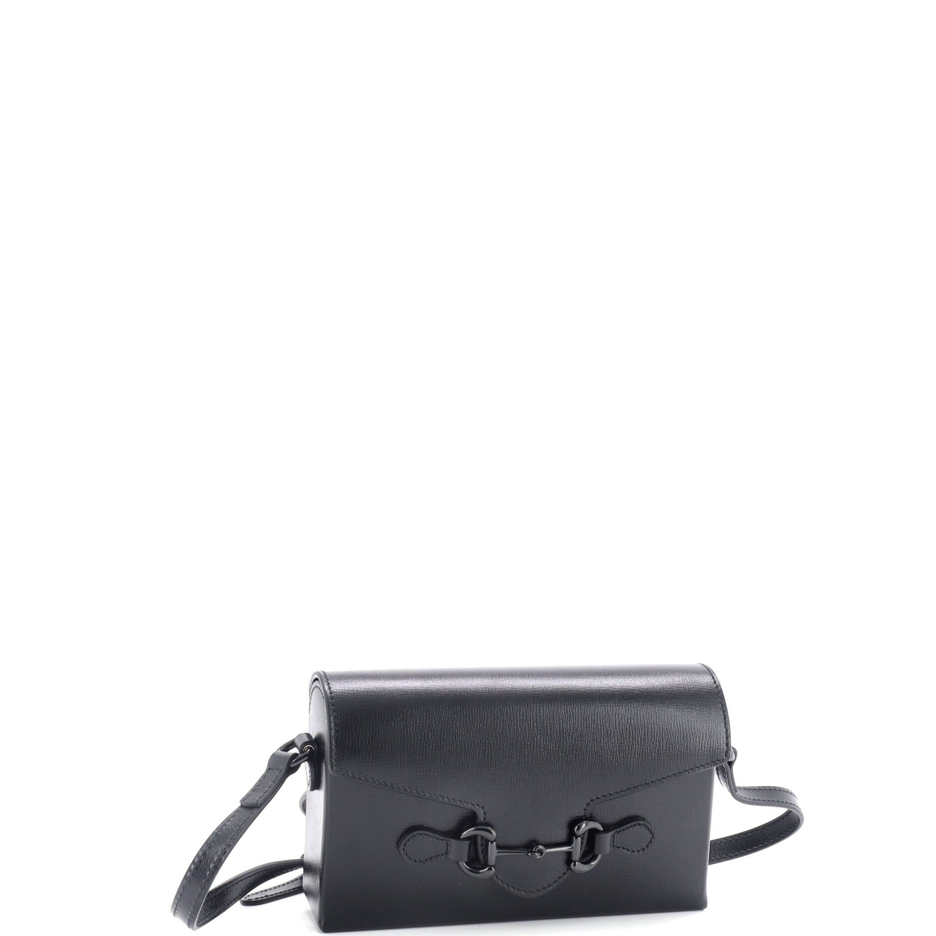 Gucci Horsebit 1955 Flap Crossbody Bag Leather Mini