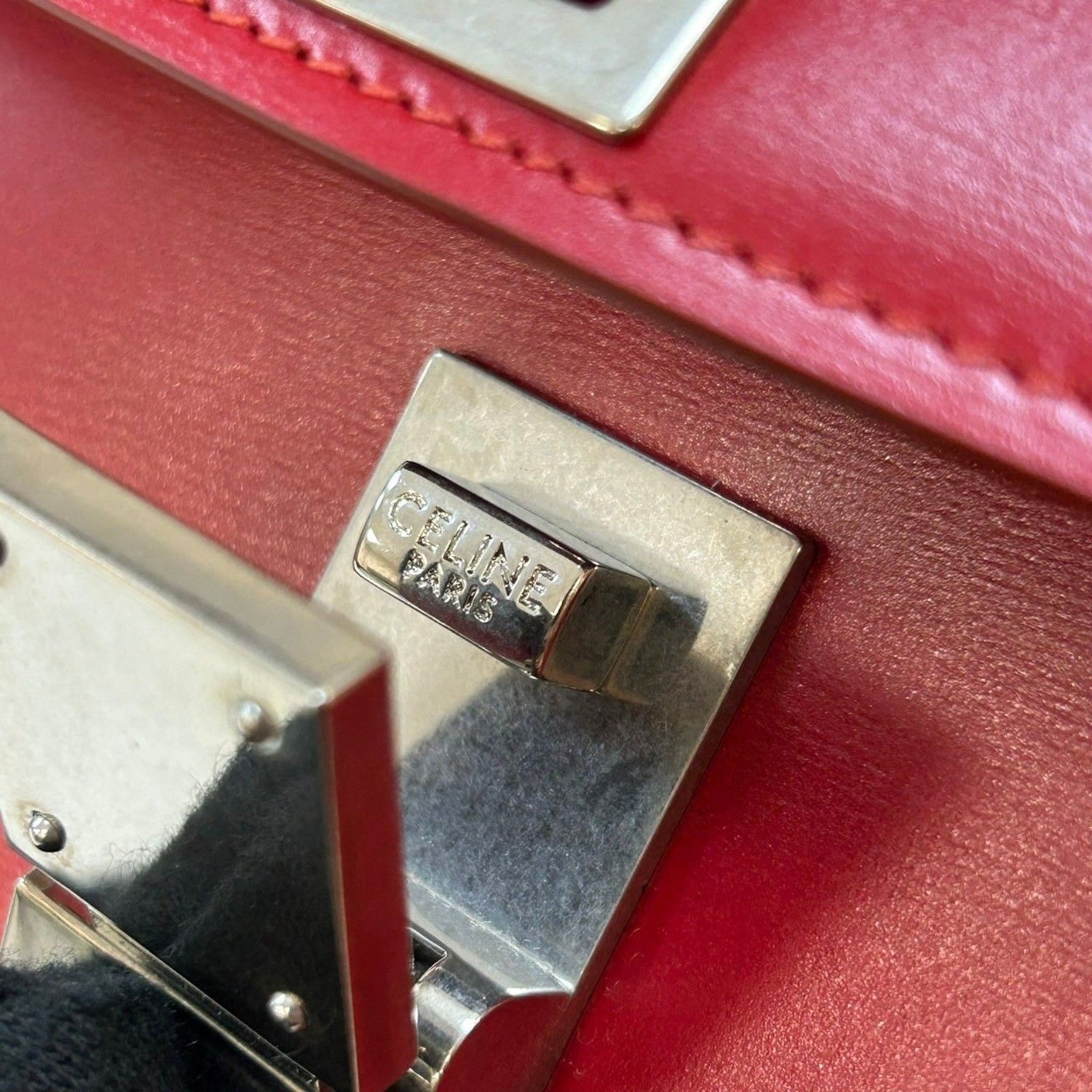 Celine Small Classic Shoulder Bag Red Box Calfskin