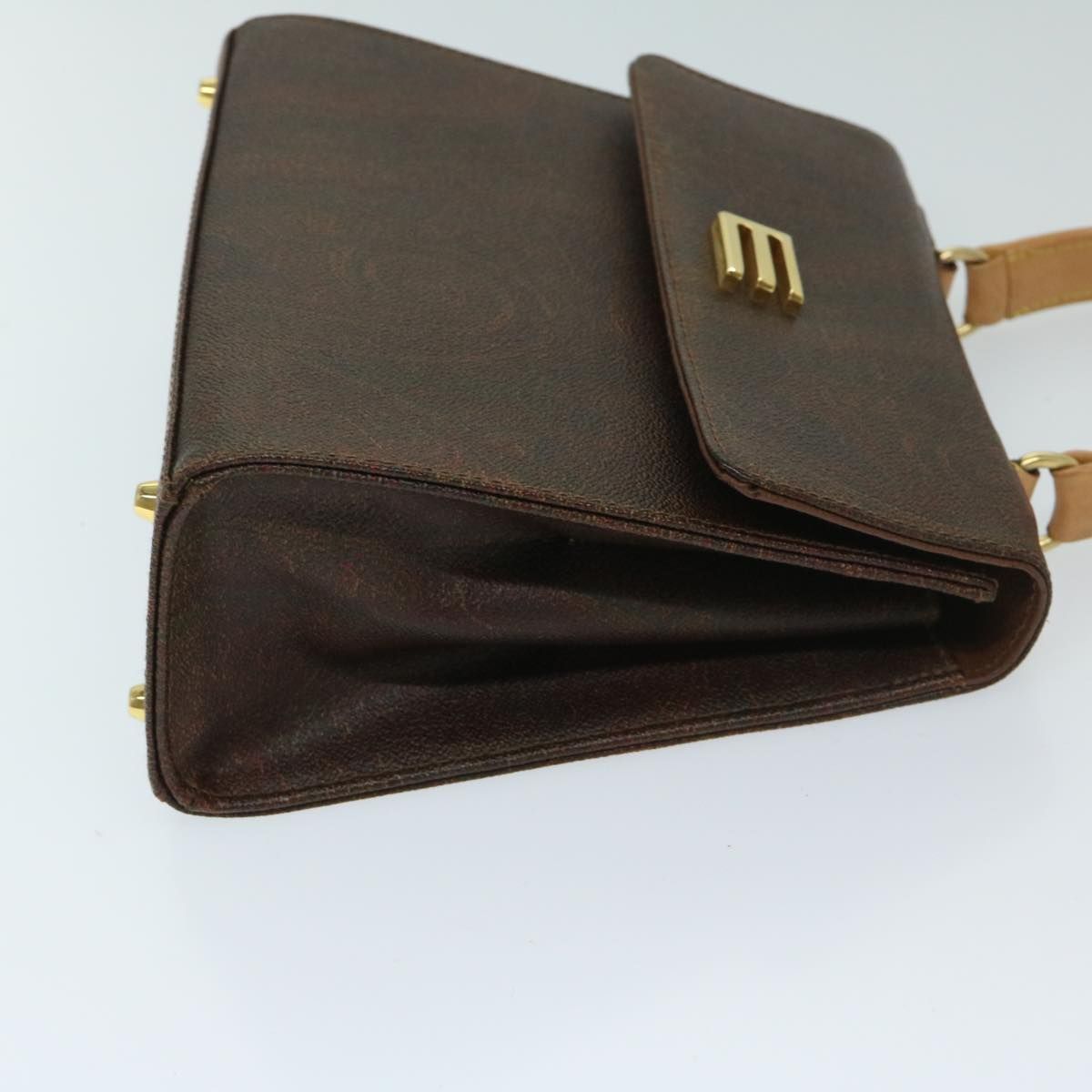 Etro Hand Bag Pvc Leather 2way Brown Auth