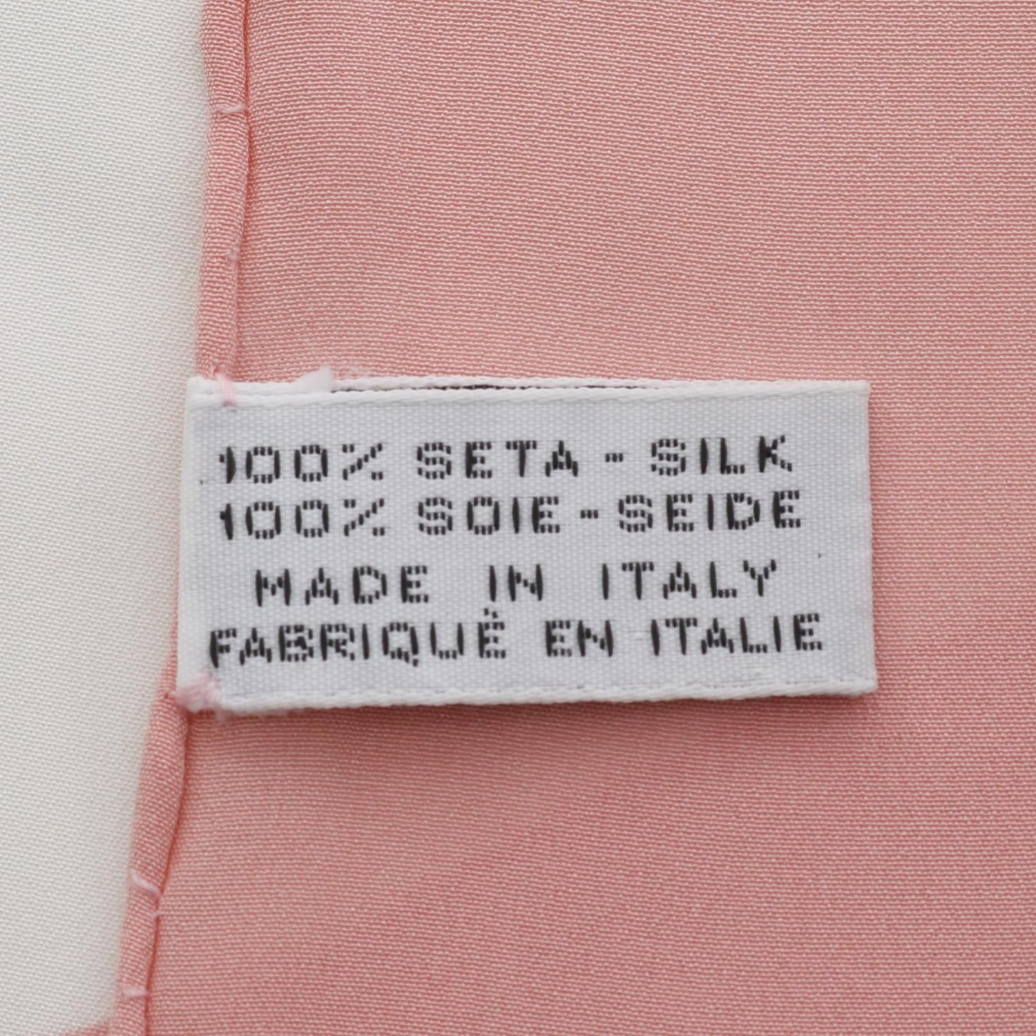 Chanel White Pink Scarf Silk