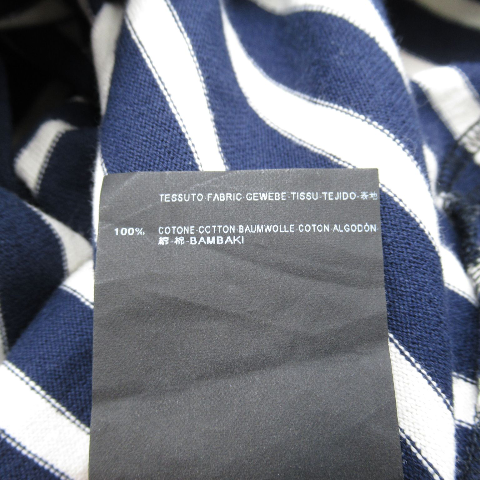 Saint Laurent Striped Long-sleeved T-shirt Cotton Blue & White M