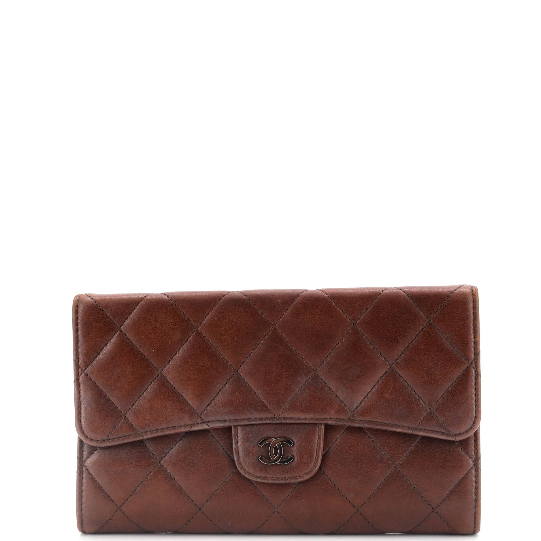 Chanel Trifold Classic Flap Wallet Quilted Lambskin