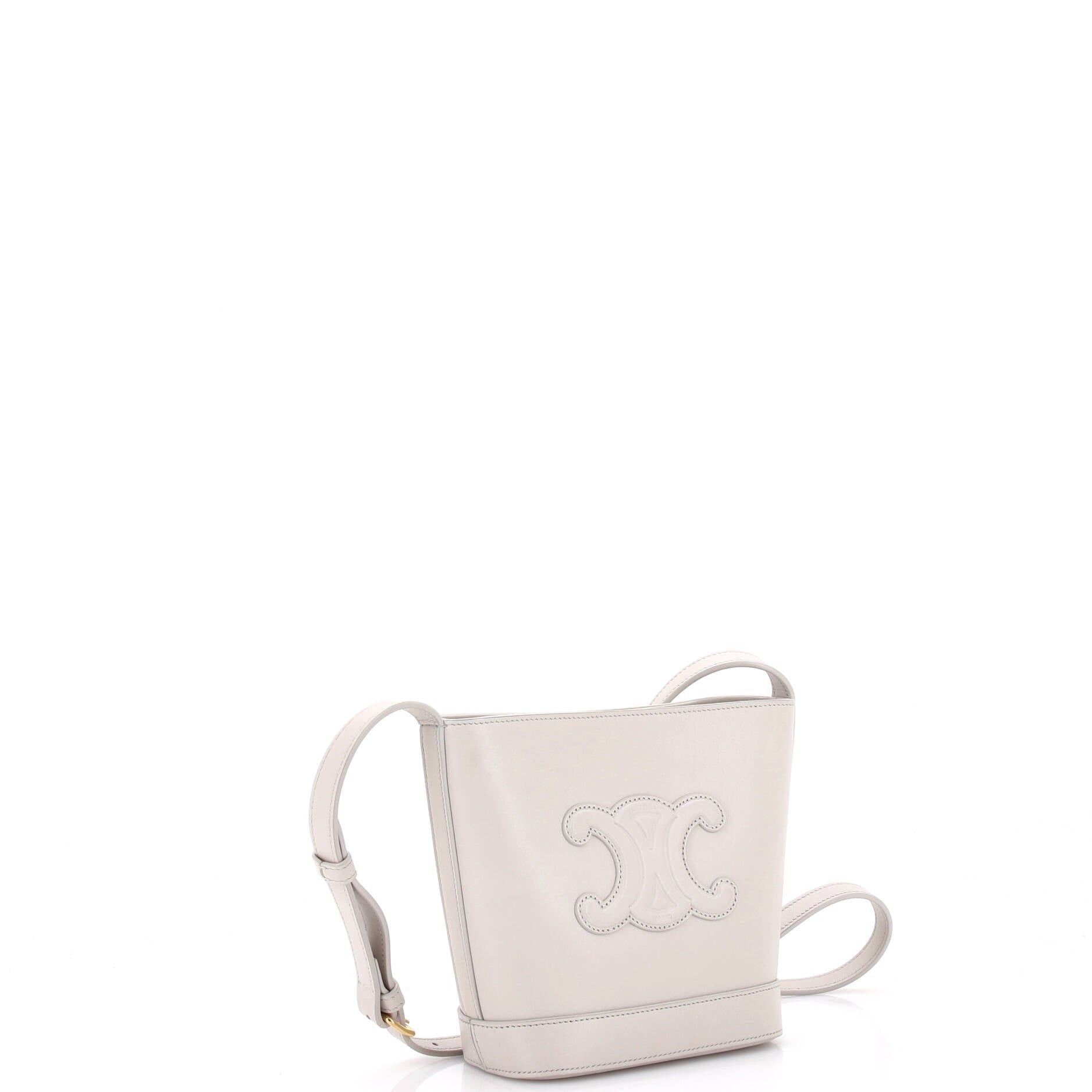 Celine Cuir Triomphe Bucket Bag Leather Mini